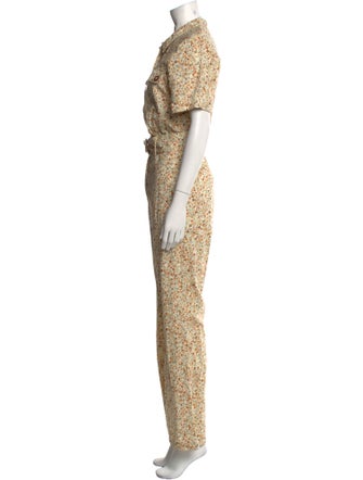 Sézane Linen Printed Jumpsuit