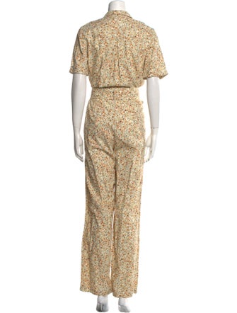 Sézane Linen Printed Jumpsuit