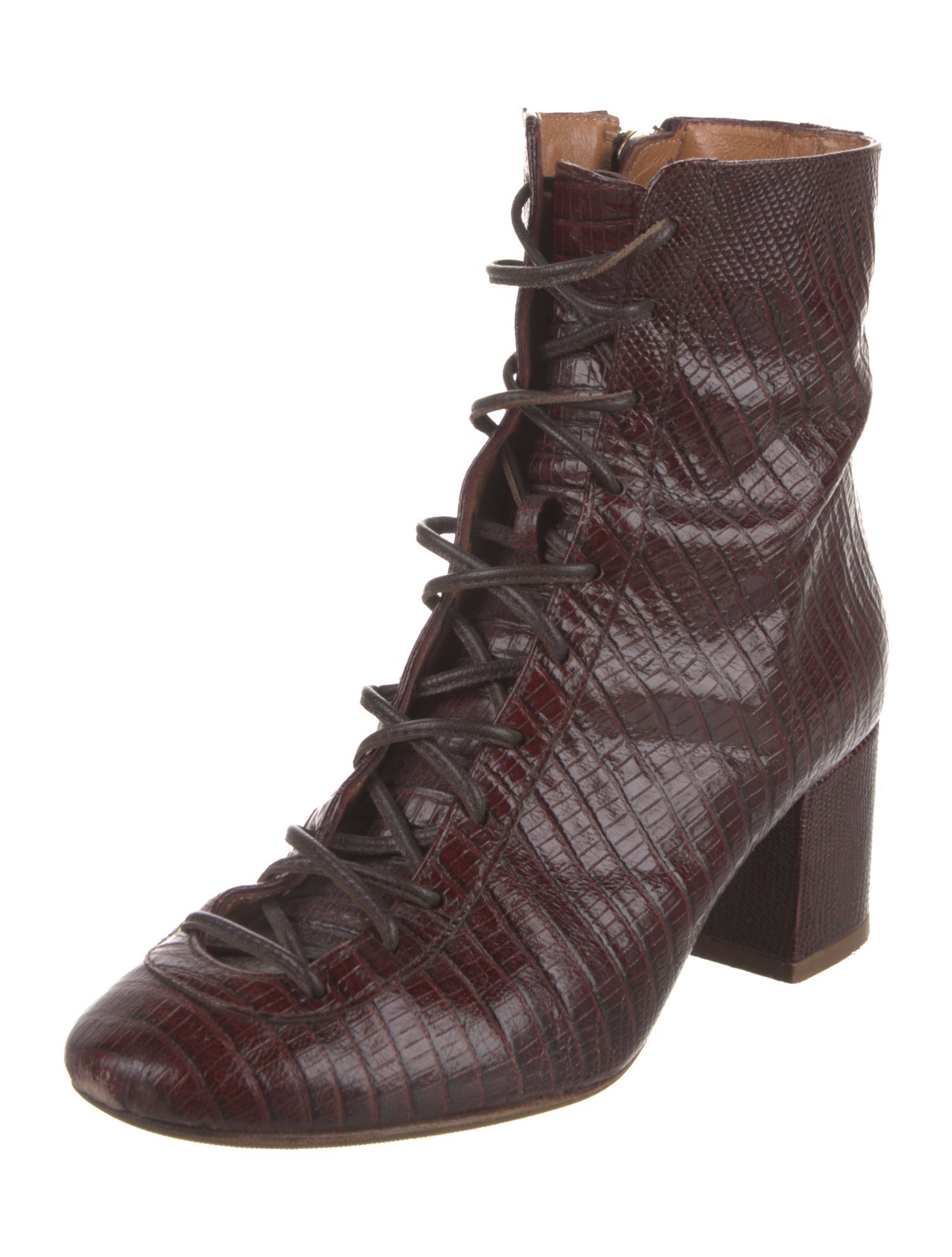 Sézane Leather Lace-Up Boots