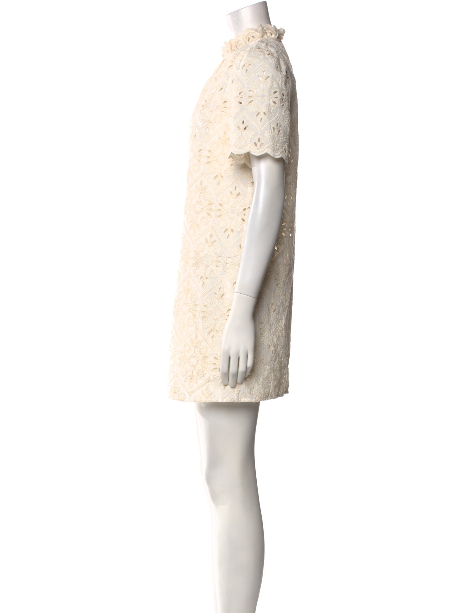 Sézane Lace Pattern Mini Dress