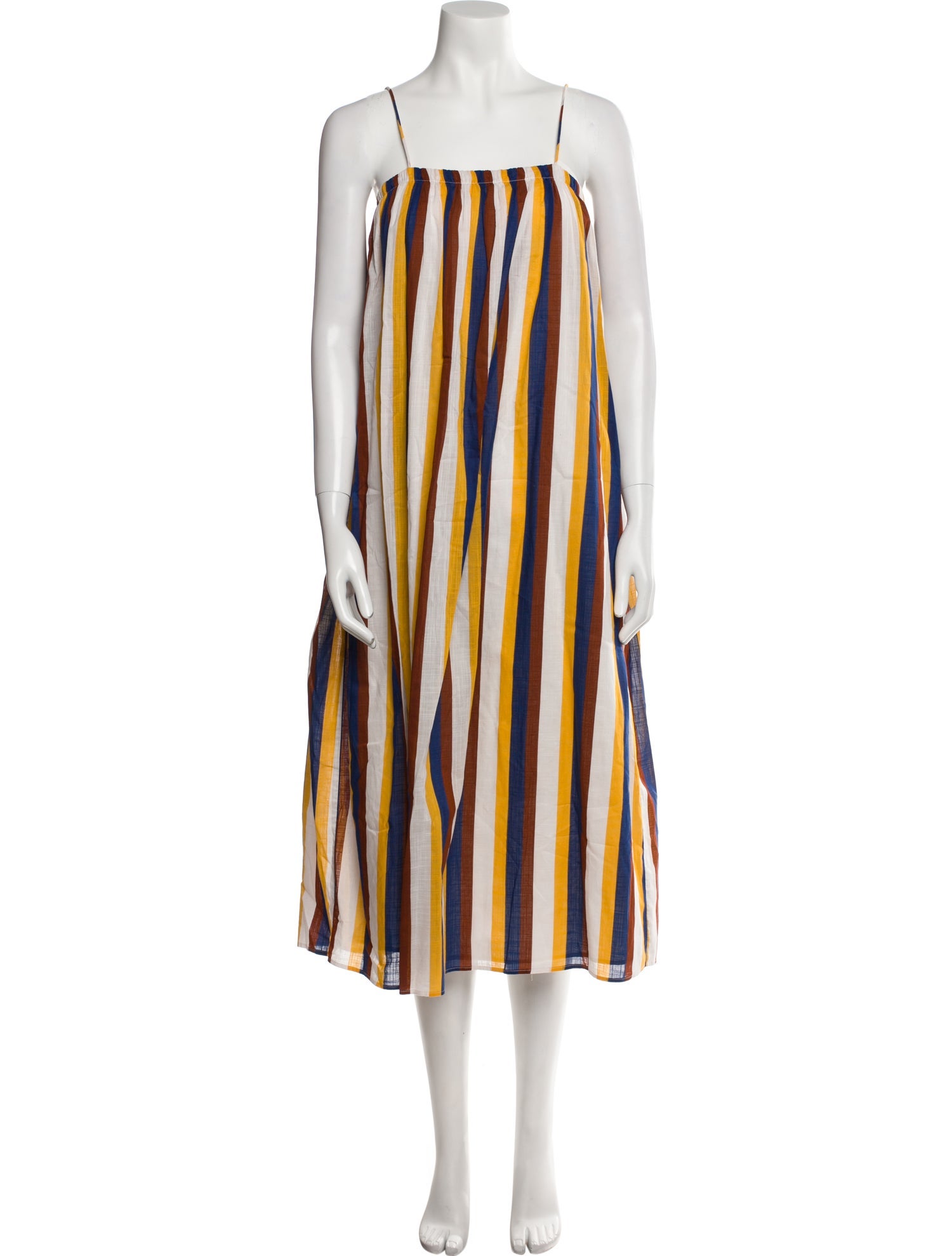 Sézane Striped Midi Length Dress