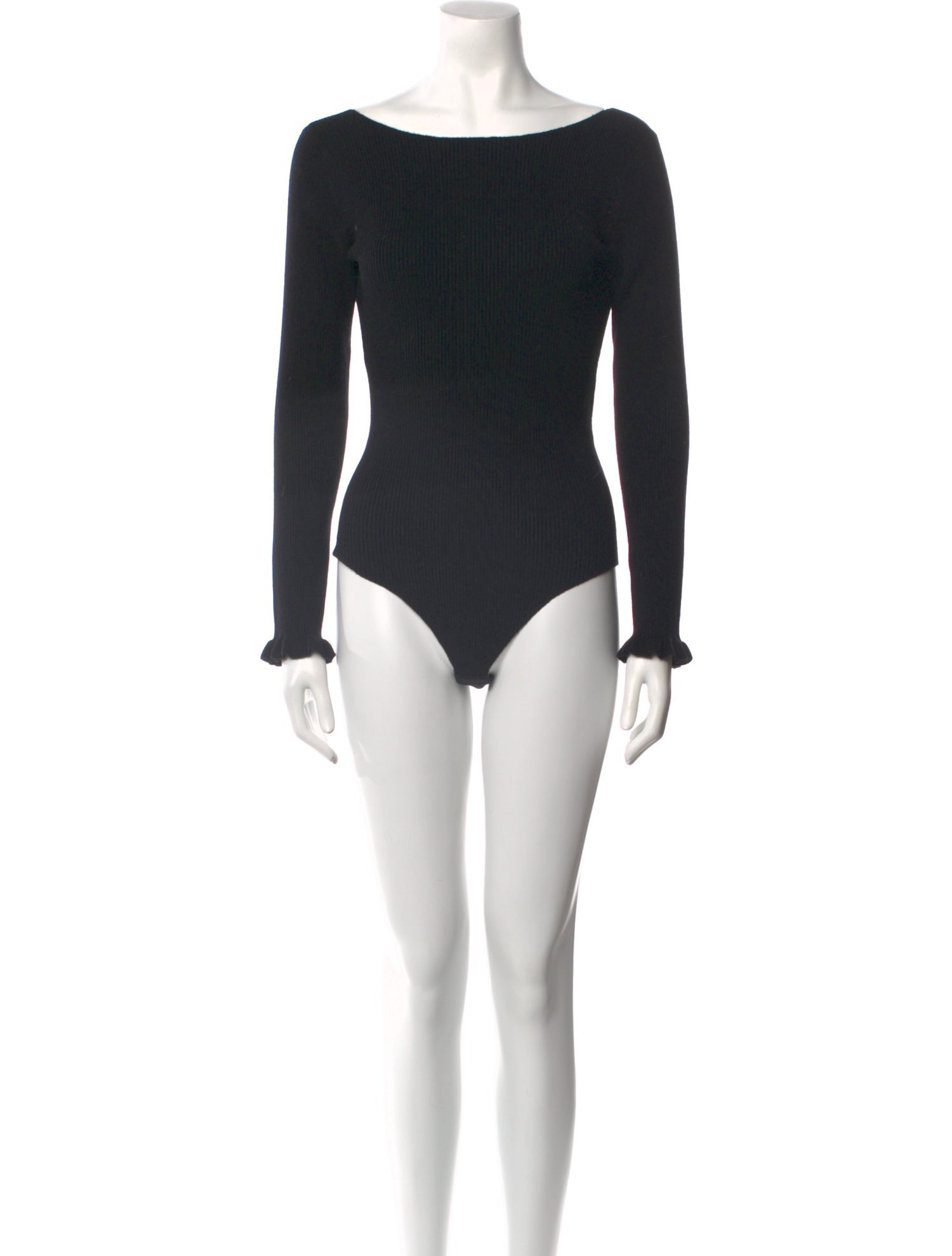 Sézane Bateau Neckline Long Sleeve Bodysuit