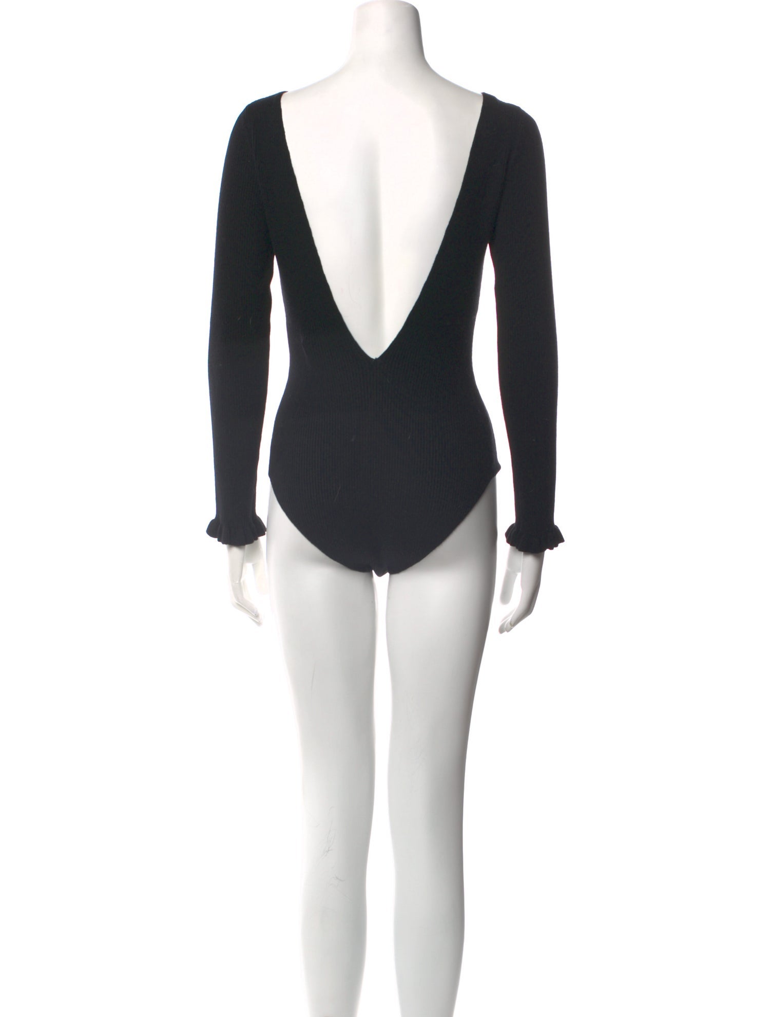 Sézane Bateau Neckline Long Sleeve Bodysuit