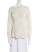 Sézane Printed Long Sleeve Button-Up Top