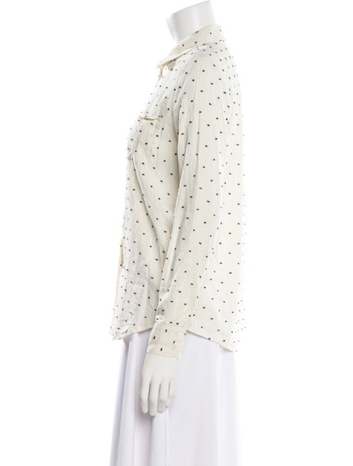 Sézane Printed Long Sleeve Button-Up Top