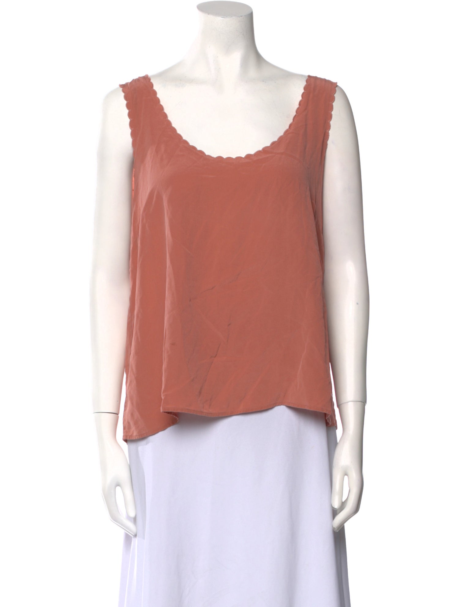 Sézane Silk Scoop Neck Top