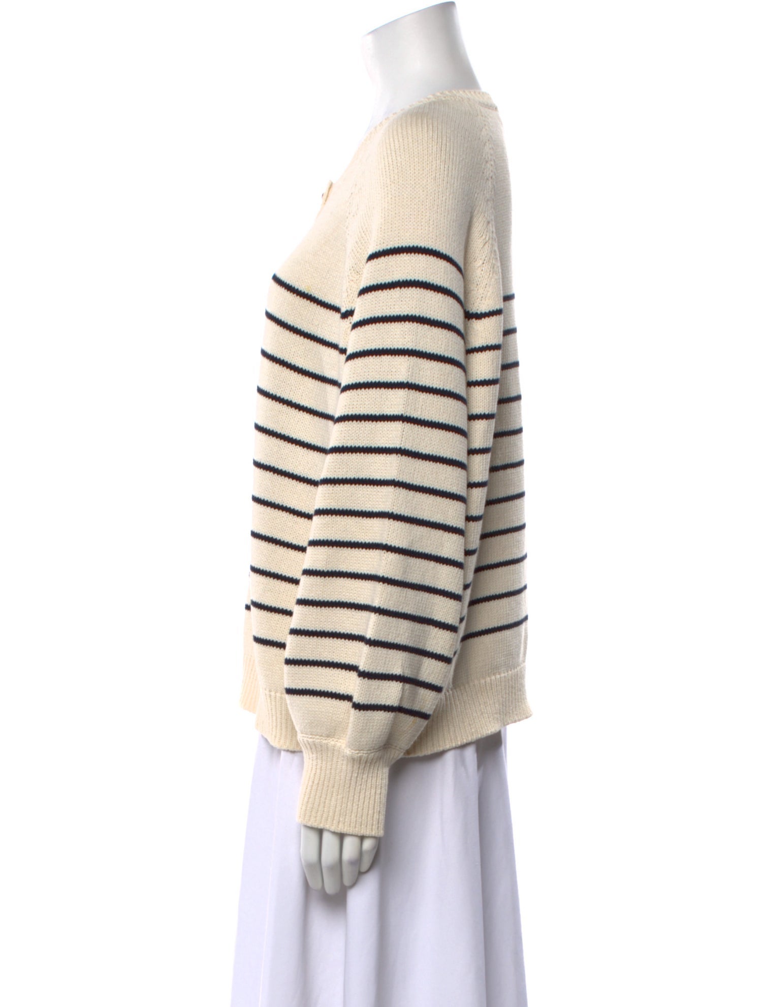 La Maille Sezane Striped Crew Neck Sweater