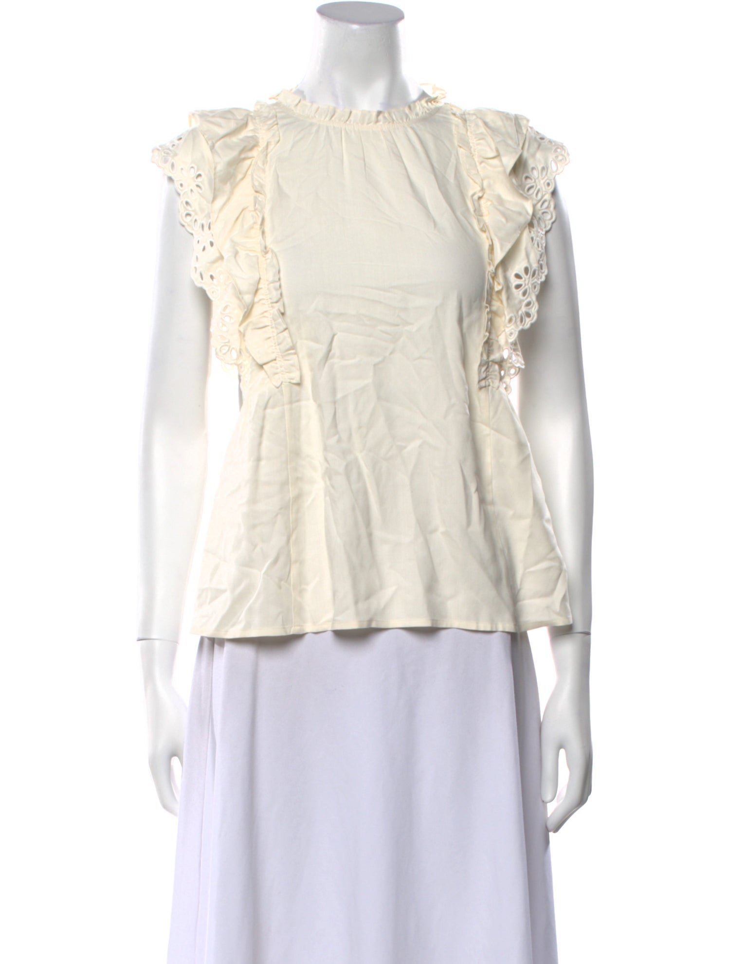 Sézane Silk Crew Neck Blouse