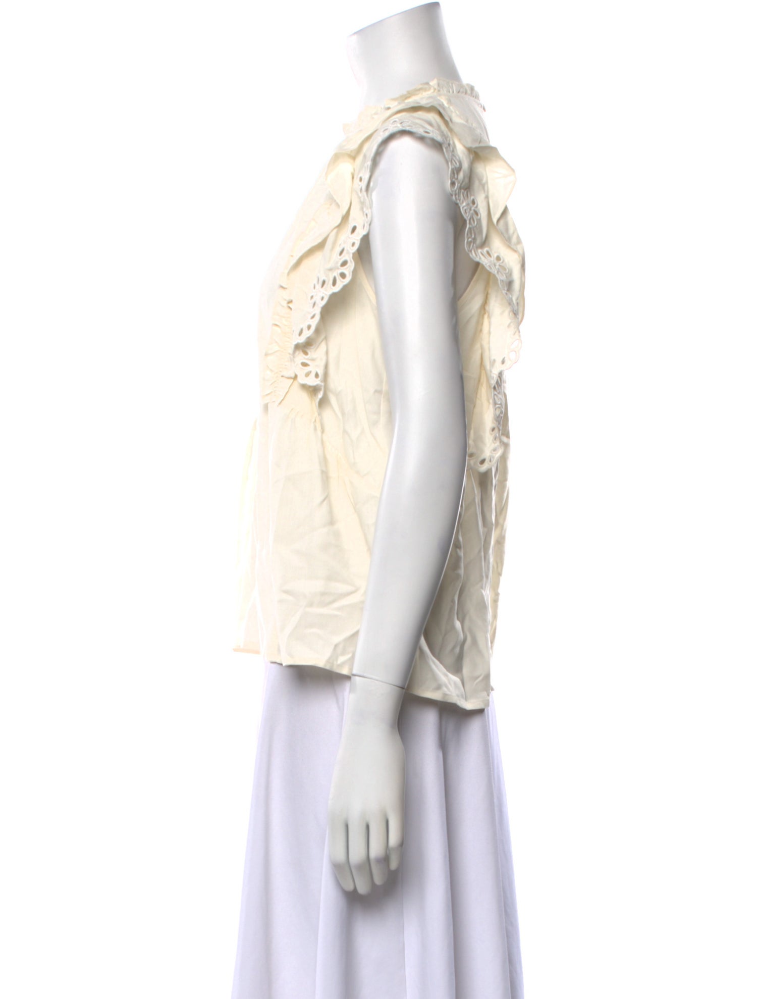 Sézane Silk Crew Neck Blouse