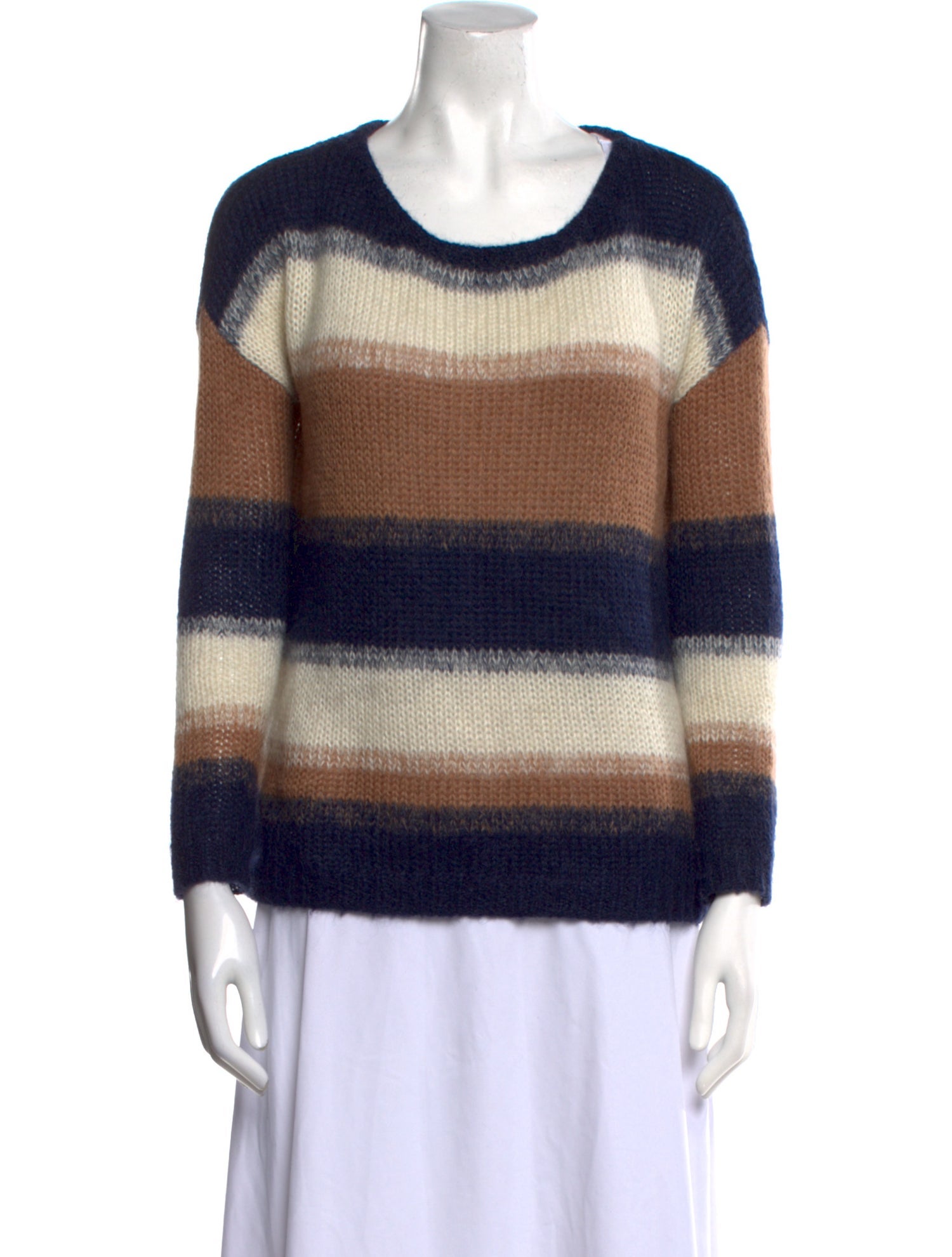 Sézane Striped Scoop Neck Sweater