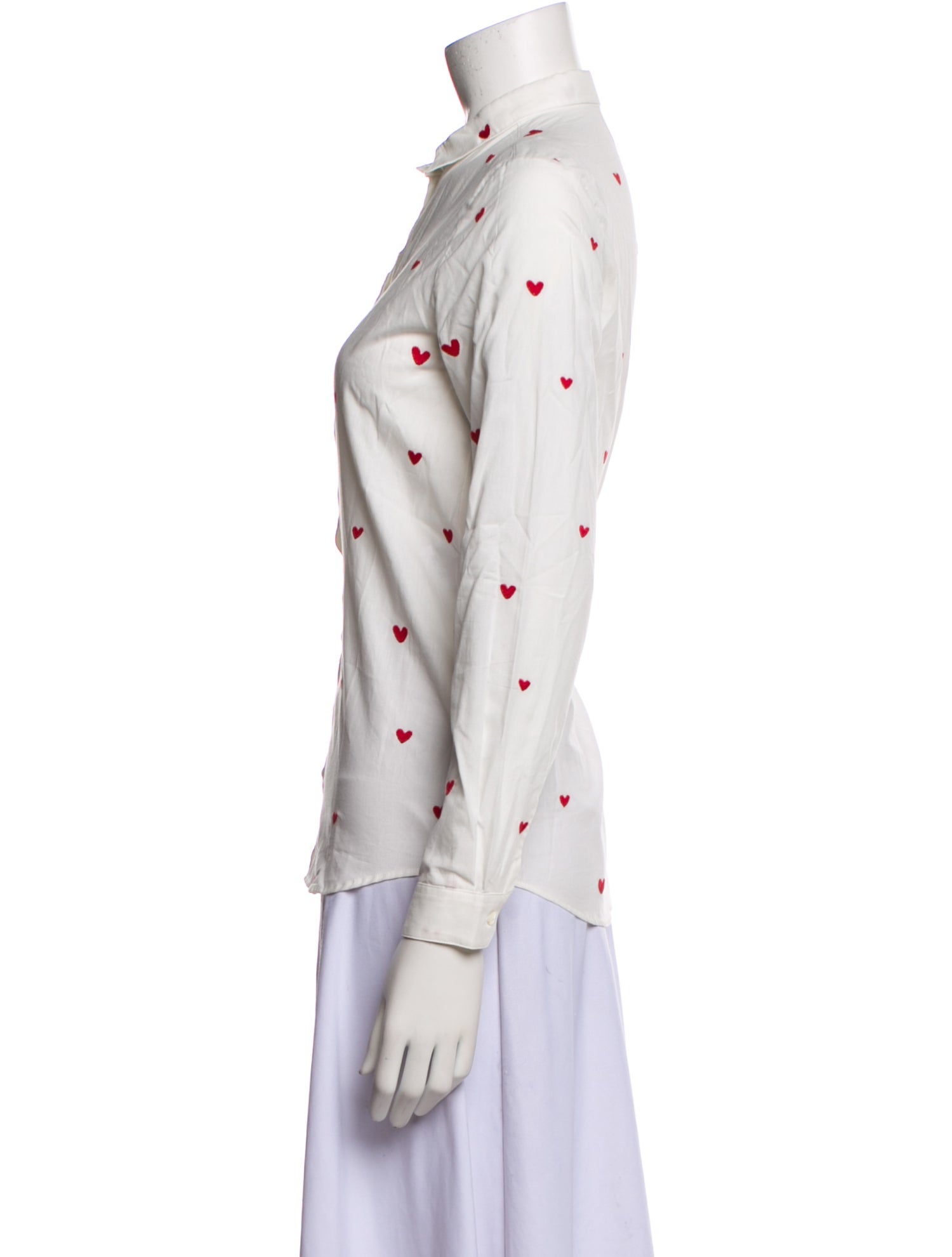 Sézane Printed Long Sleeve Button-Up Top