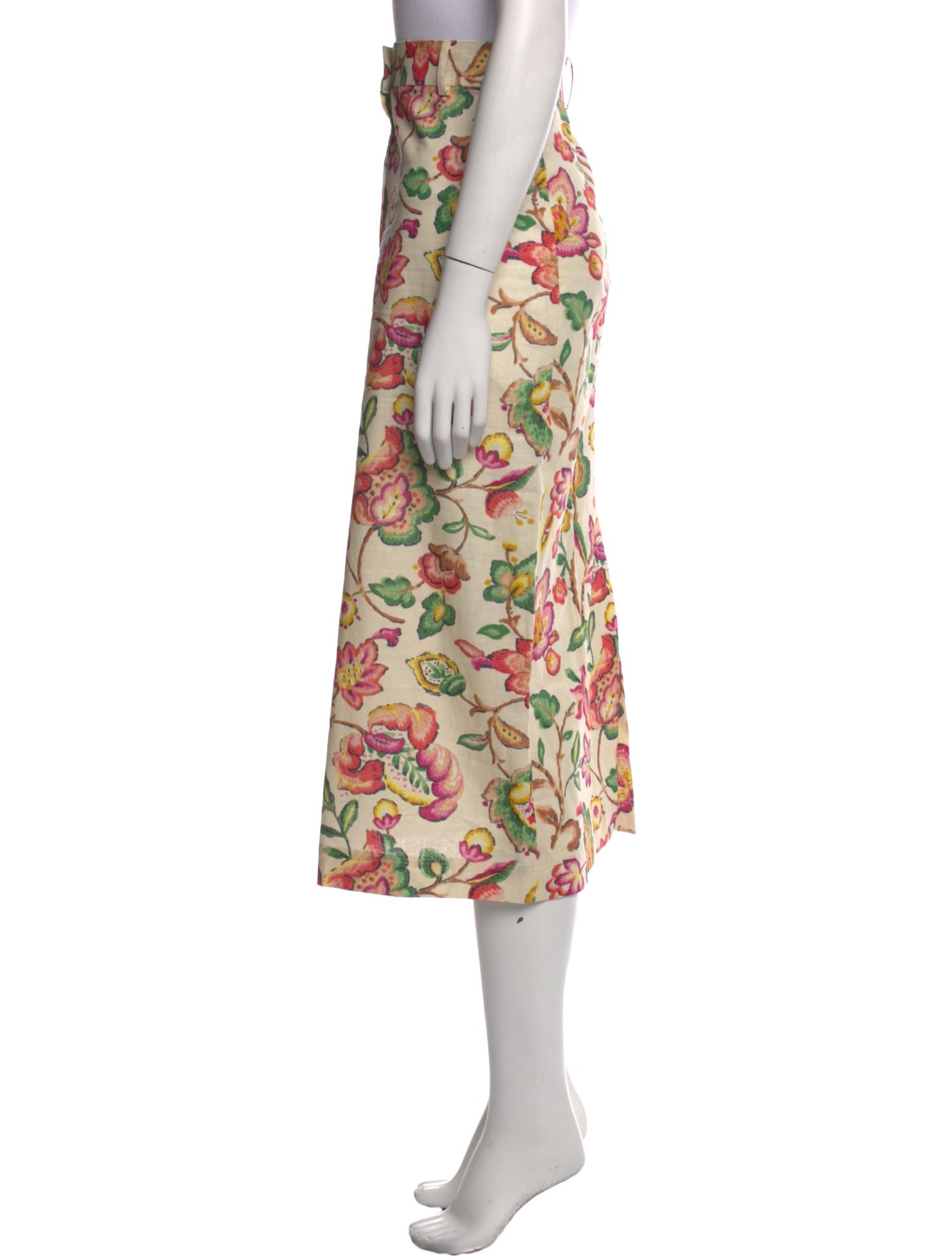 Sézane Printed Midi Length Skirt