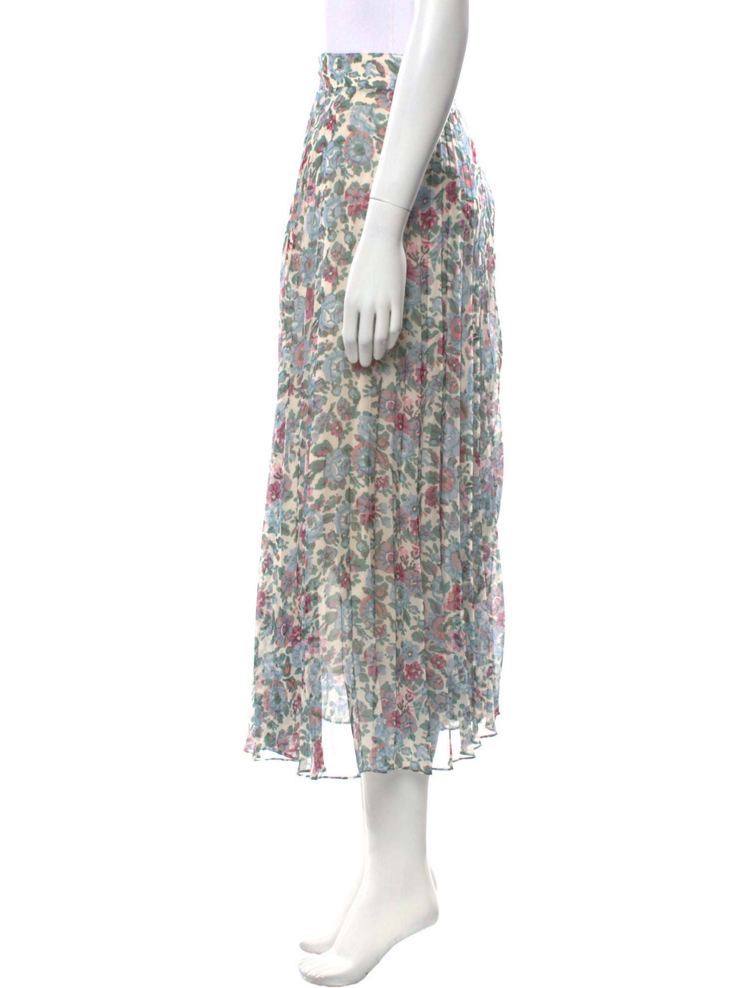 Sézane Floral Print Midi Length Skirt