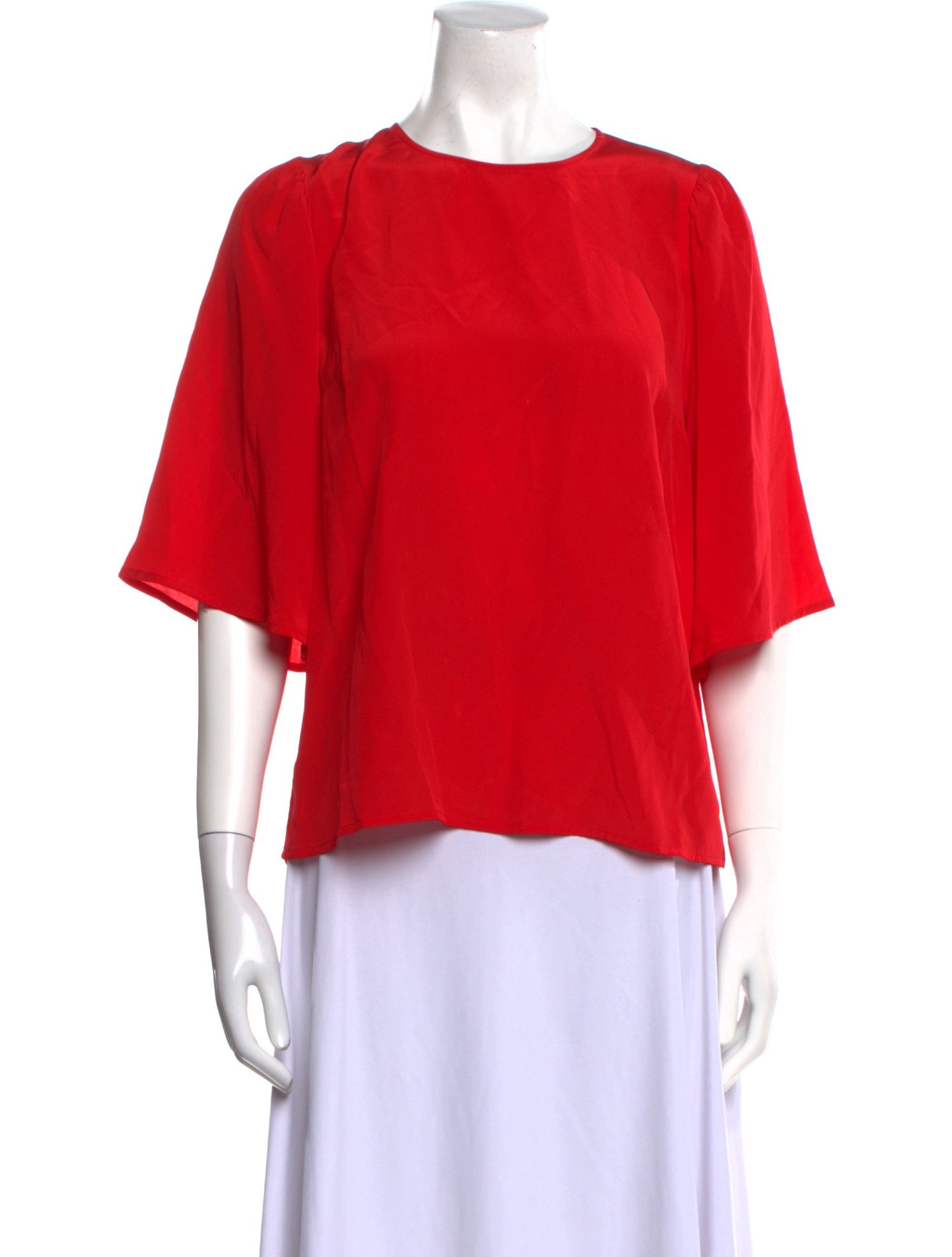 Sézane Silk Crew Neck Blouse