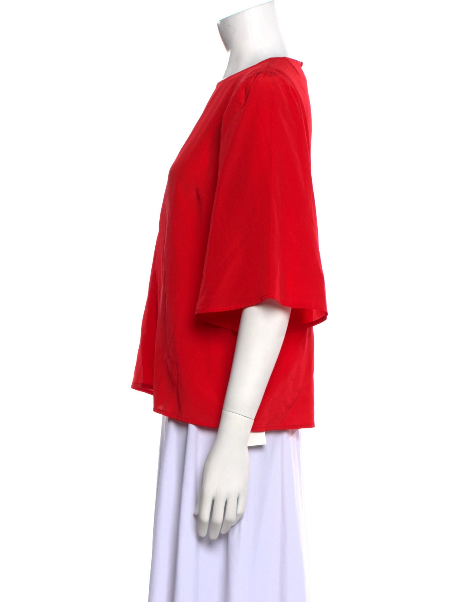 Sézane Silk Crew Neck Blouse