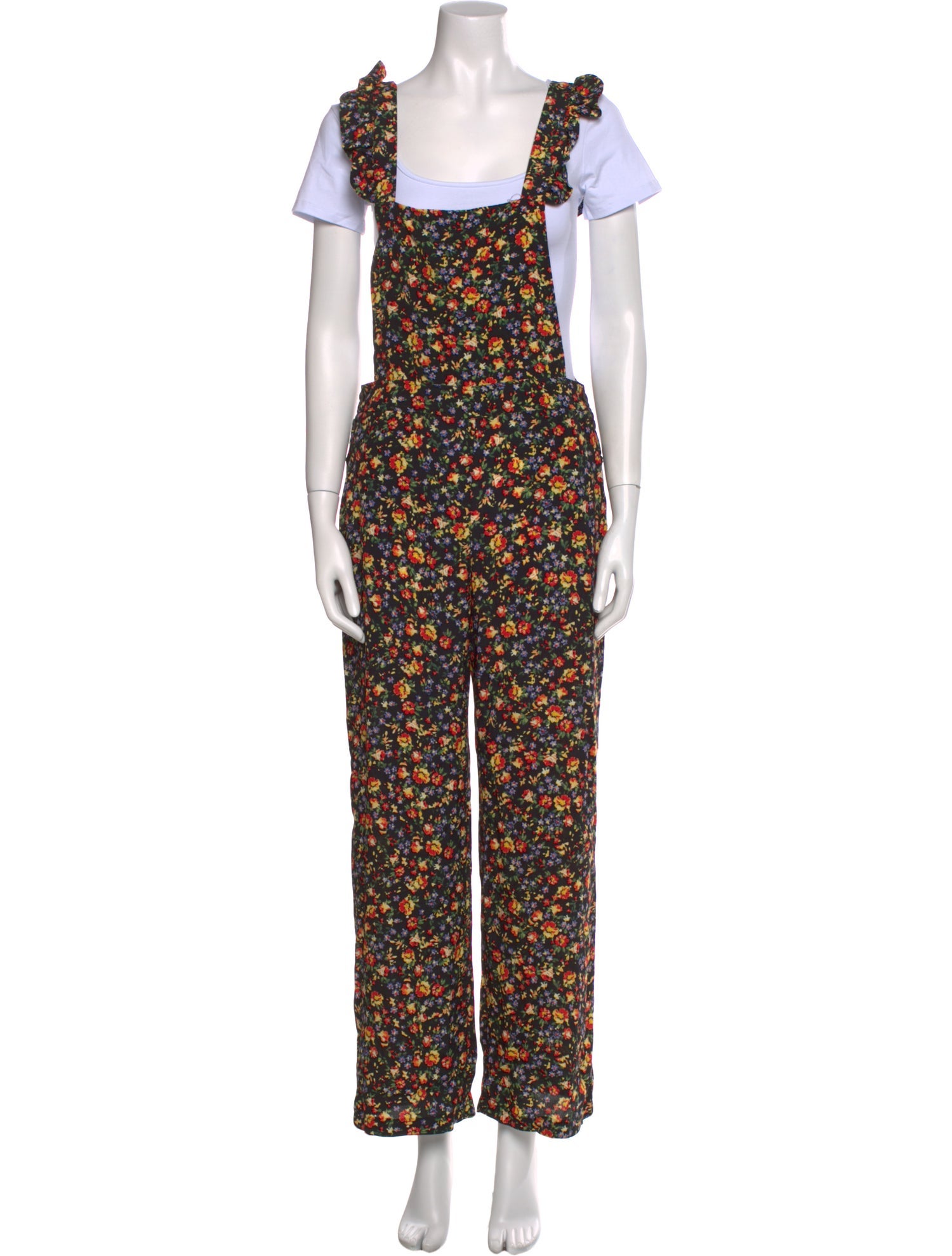 Sézane Floral Print Square Neckline Jumpsuit w/ Tags