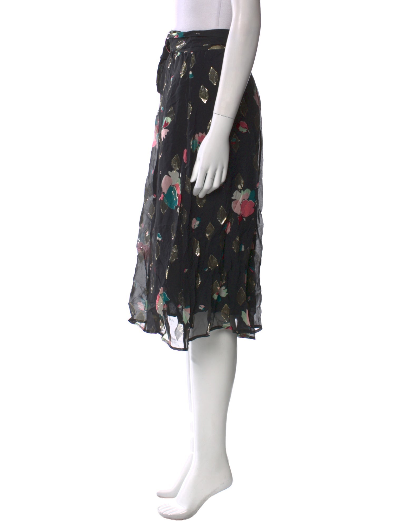 Sézane Silk Knee-Length Skirt