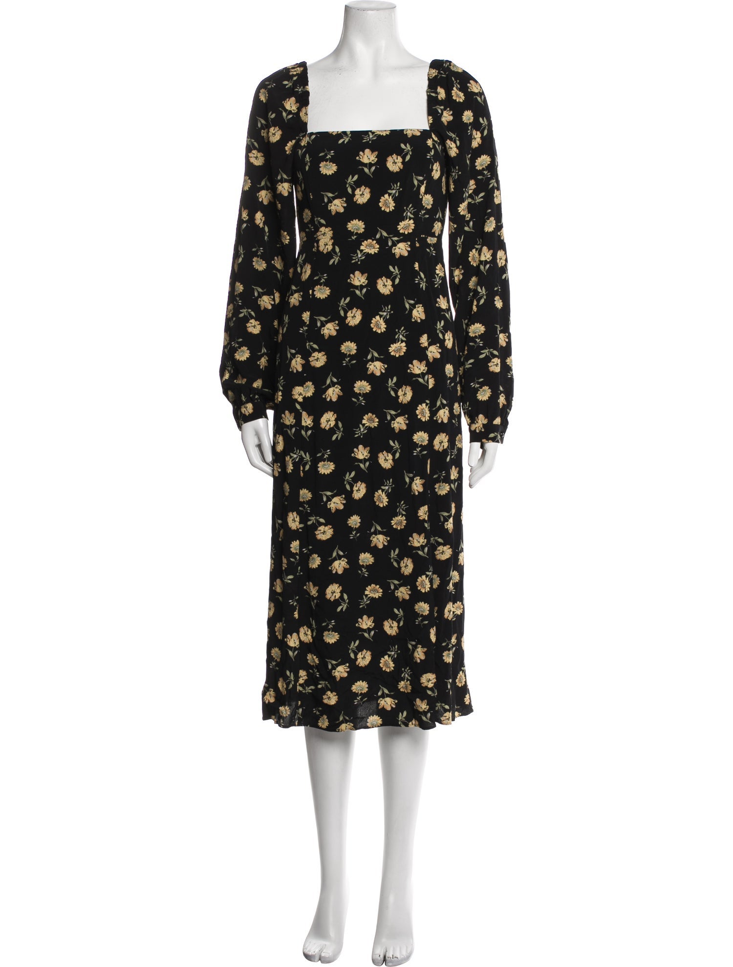 Sézane Floral Print Knee-Length Dress
