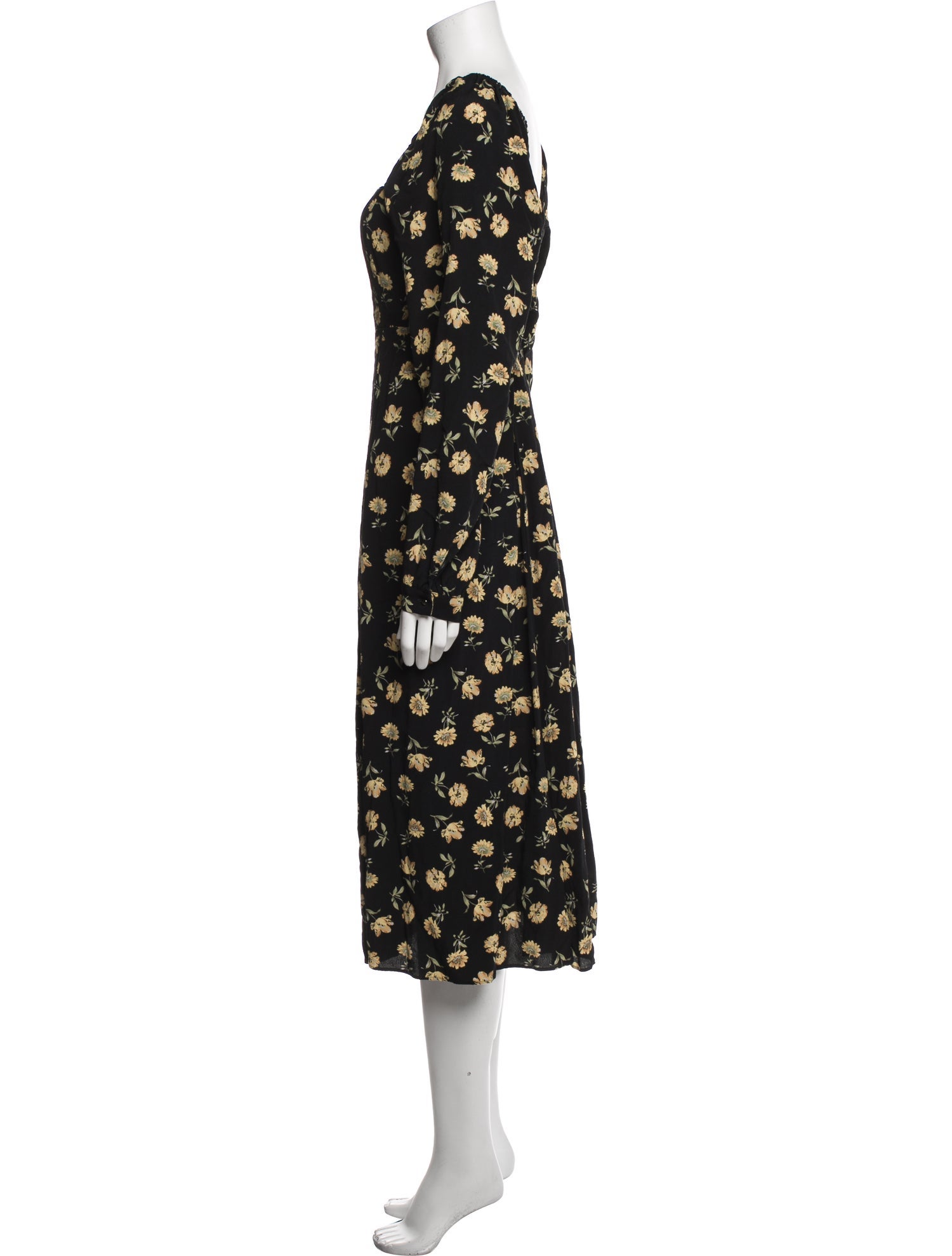 Sézane Floral Print Knee-Length Dress
