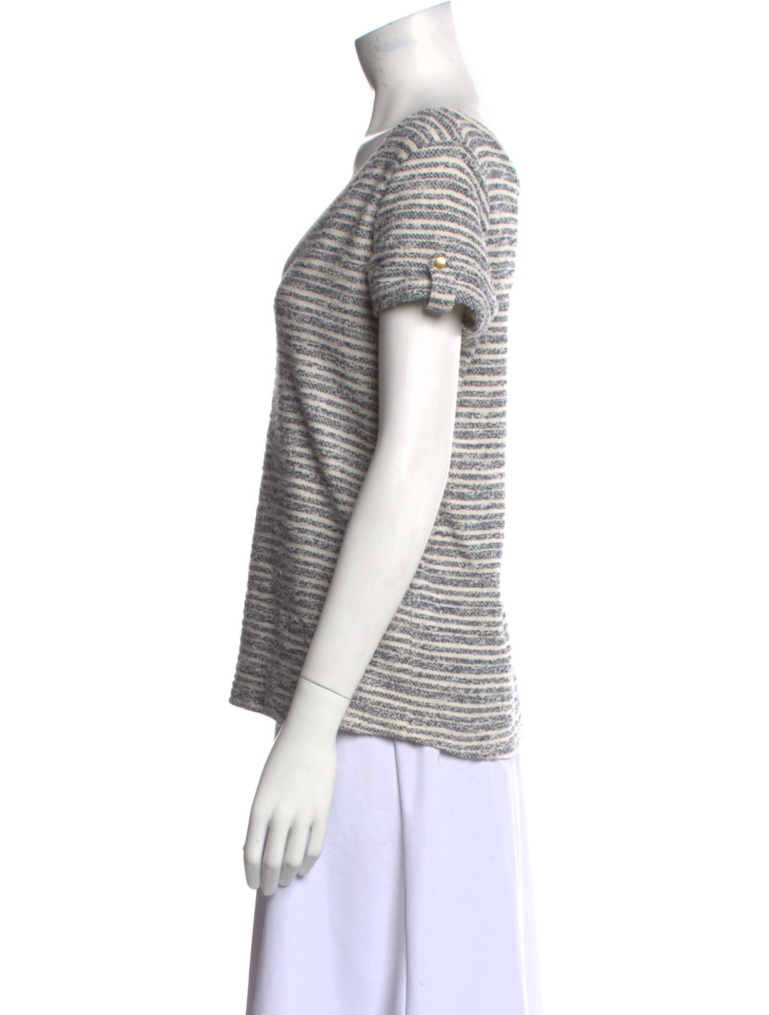 Sézane Striped V-Neck T-Shirt