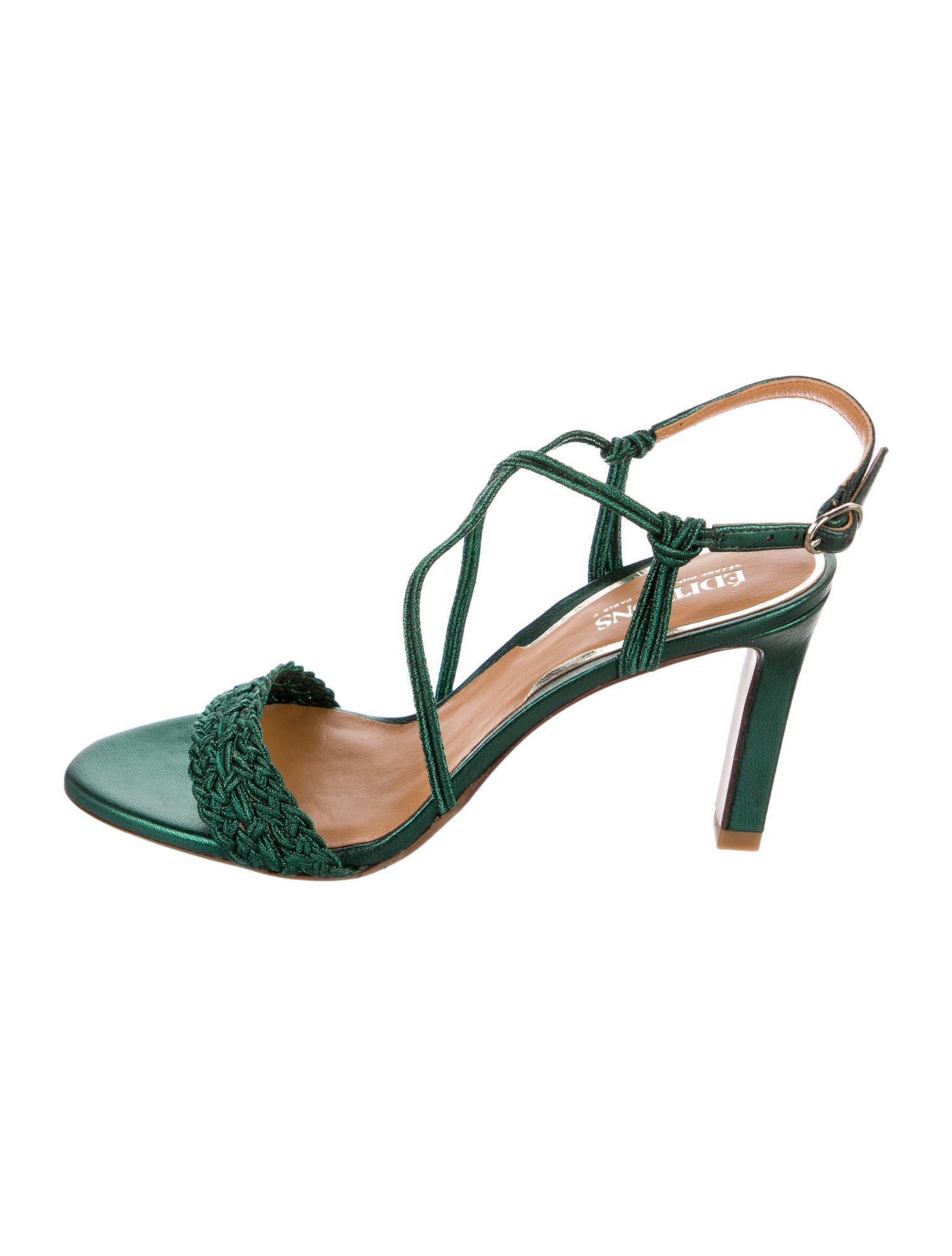 Sézane Leather Glitter Accents Slingback Sandals