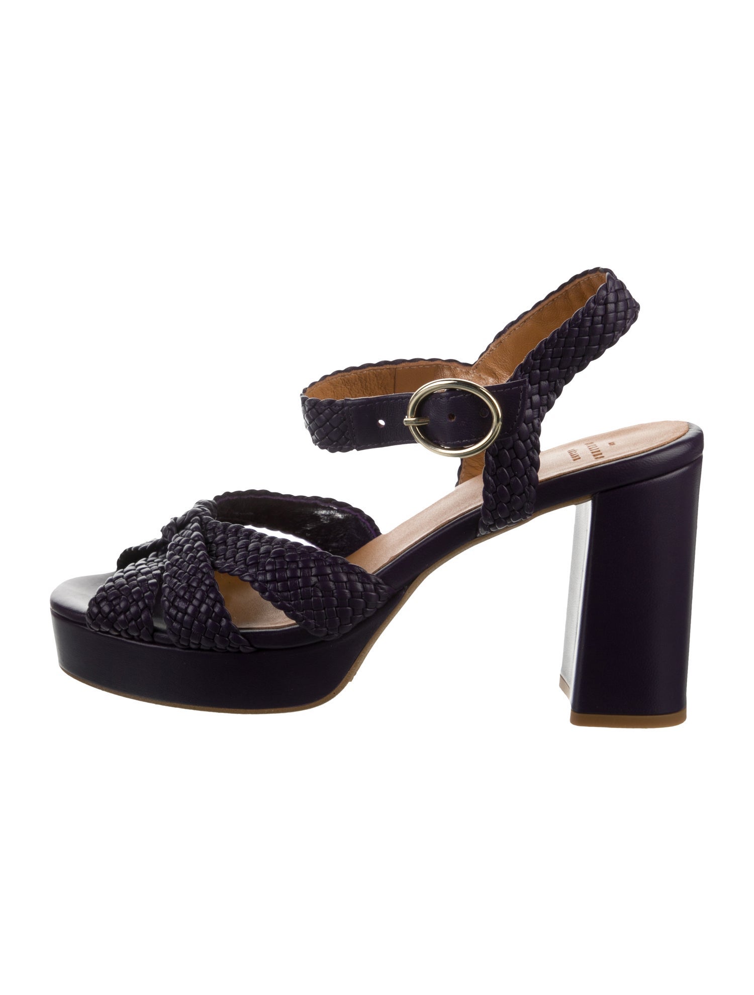 Sézane Leather Braided Accents Slingback Sandals