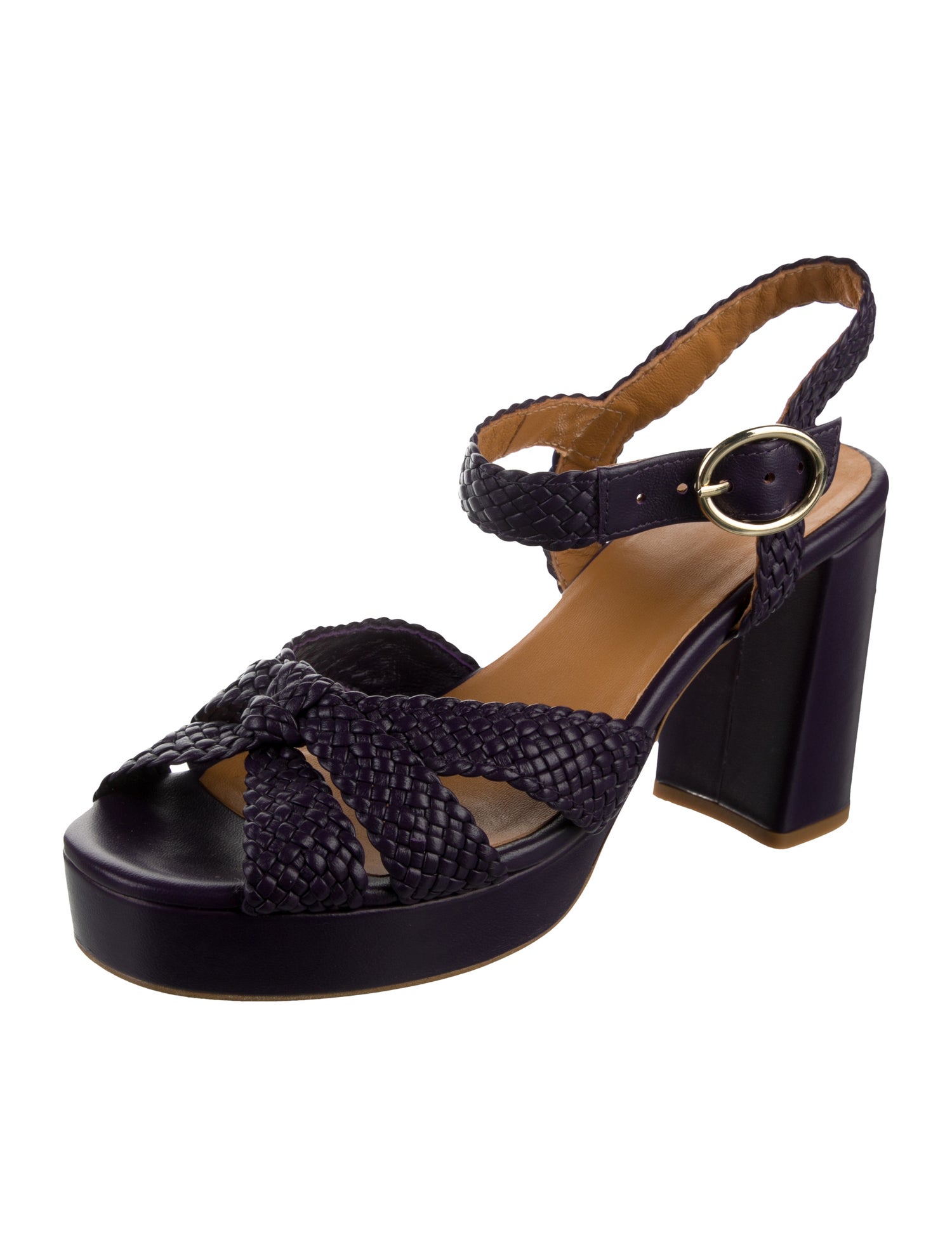 Sézane Leather Braided Accents Slingback Sandals