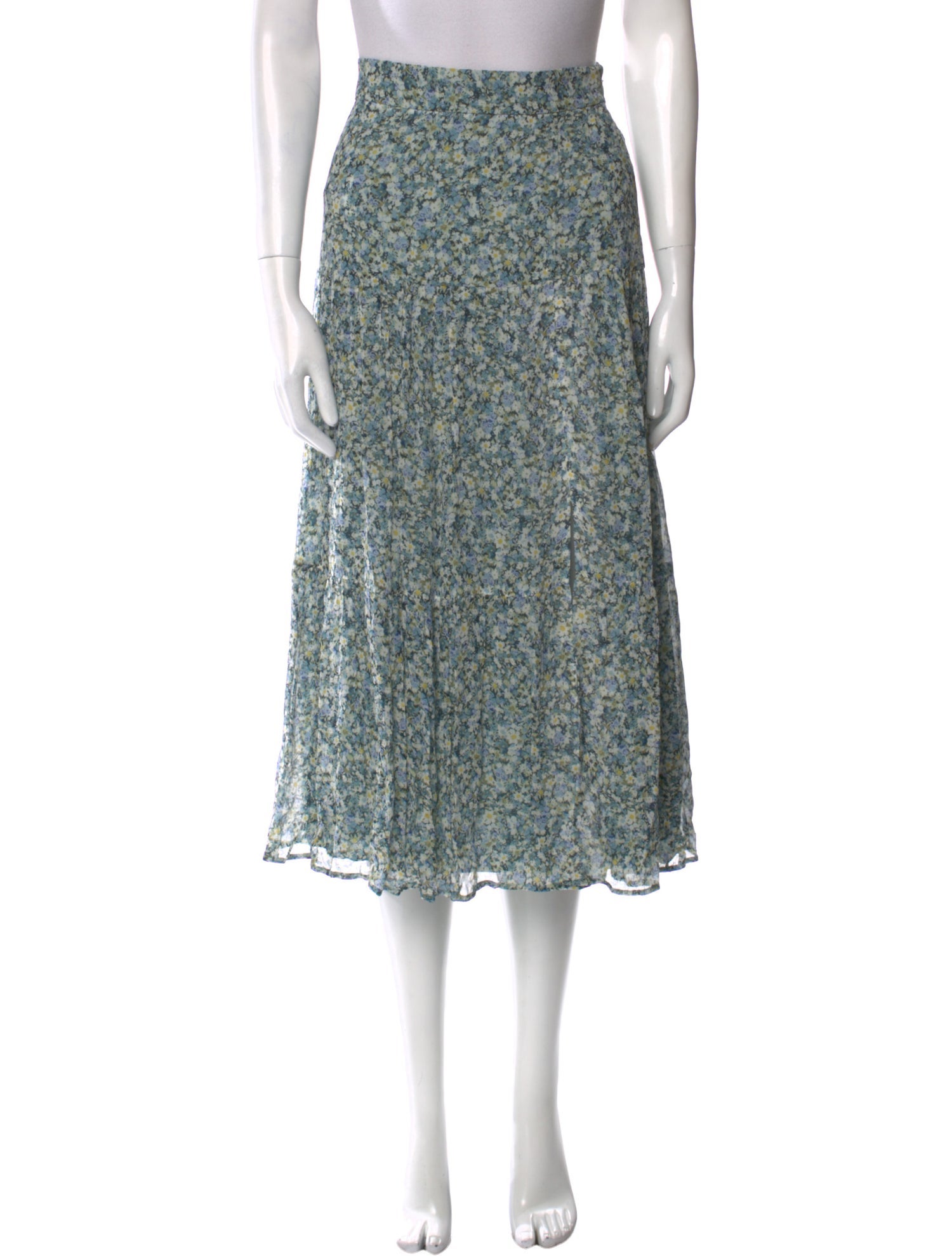 Sézane Floral Print Midi Length Skirt