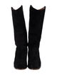 Sézane Suede Embroidered Accent Riding Boots