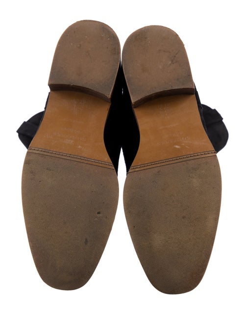 Sézane Suede Embroidered Accent Riding Boots