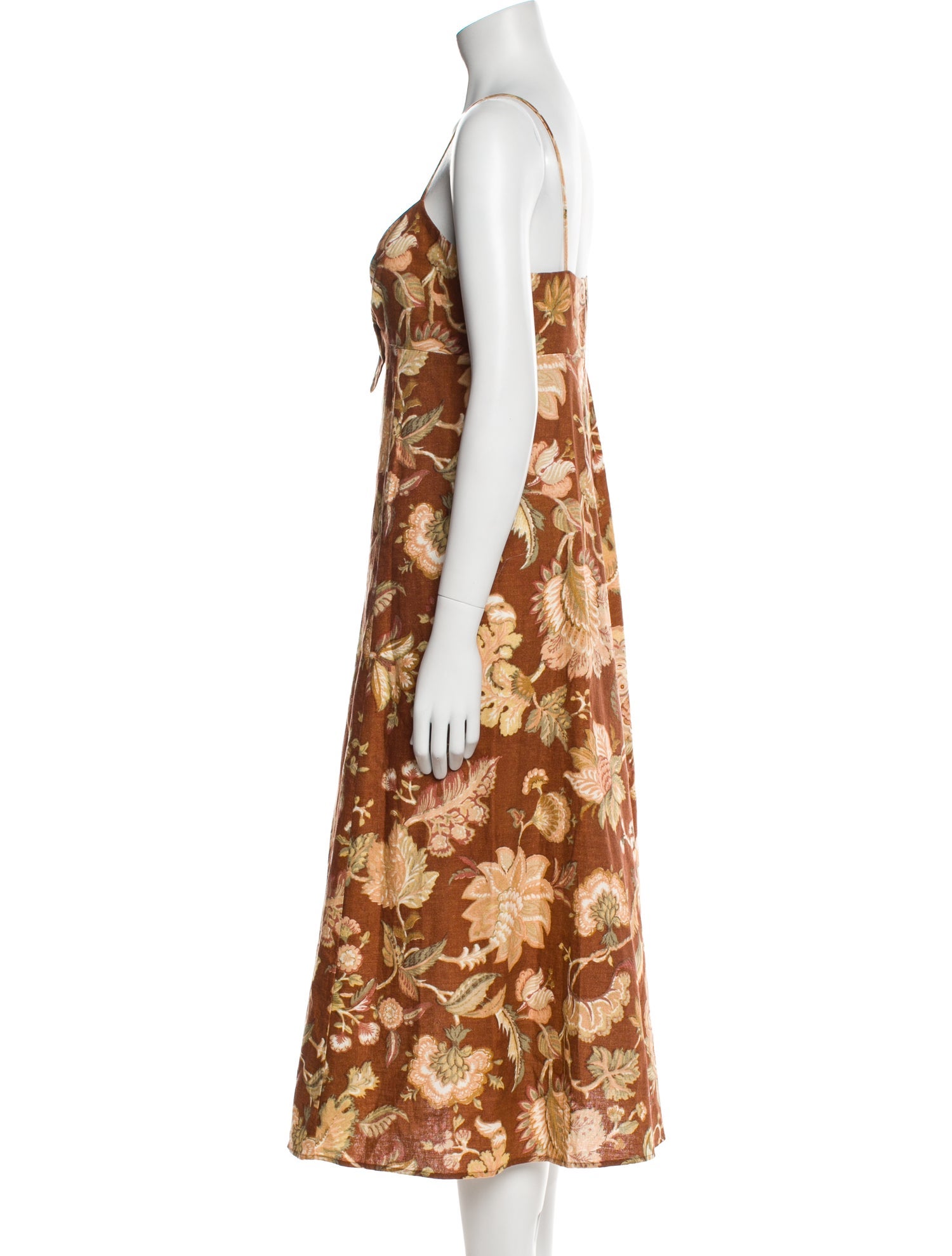 Sézane Floral Print Midi Length Dress