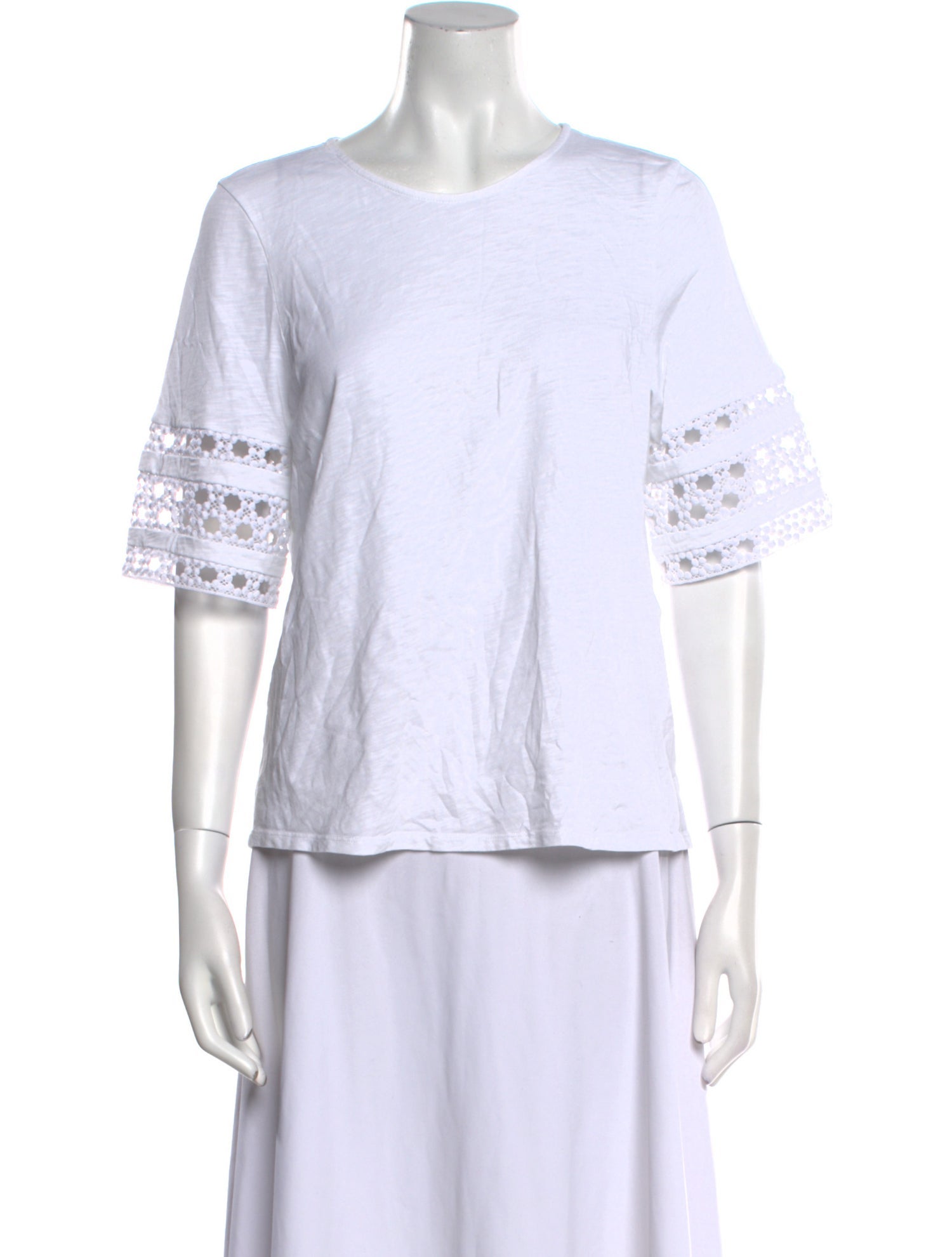 Sézane Crew Neck Three-Quarter Sleeve T-Shirt