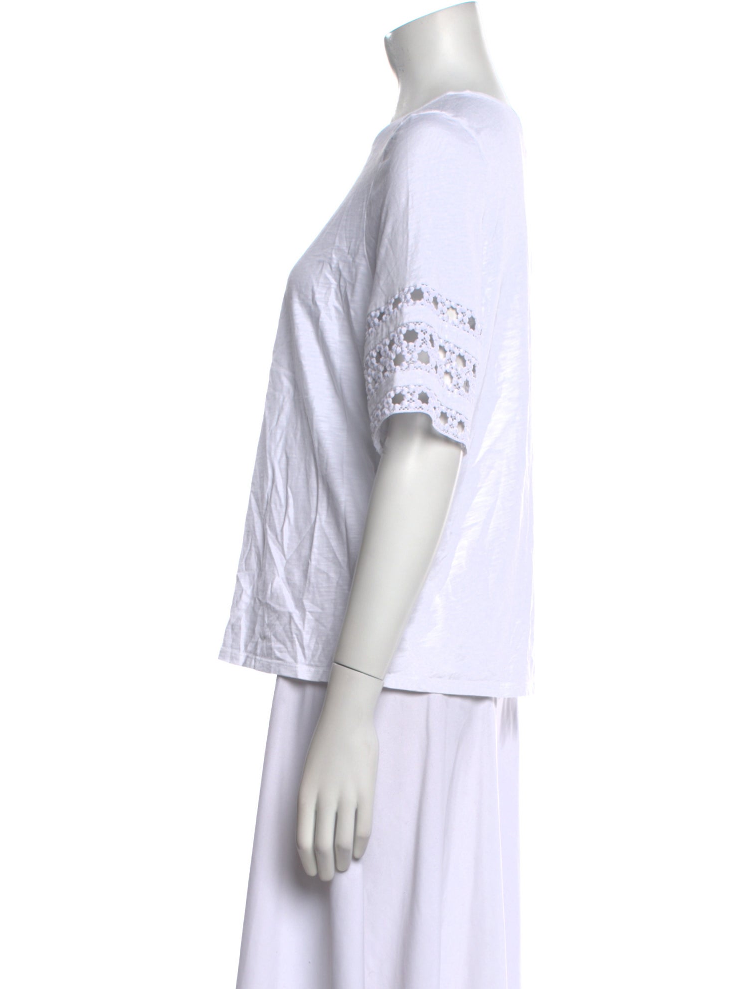 Sézane Crew Neck Three-Quarter Sleeve T-Shirt