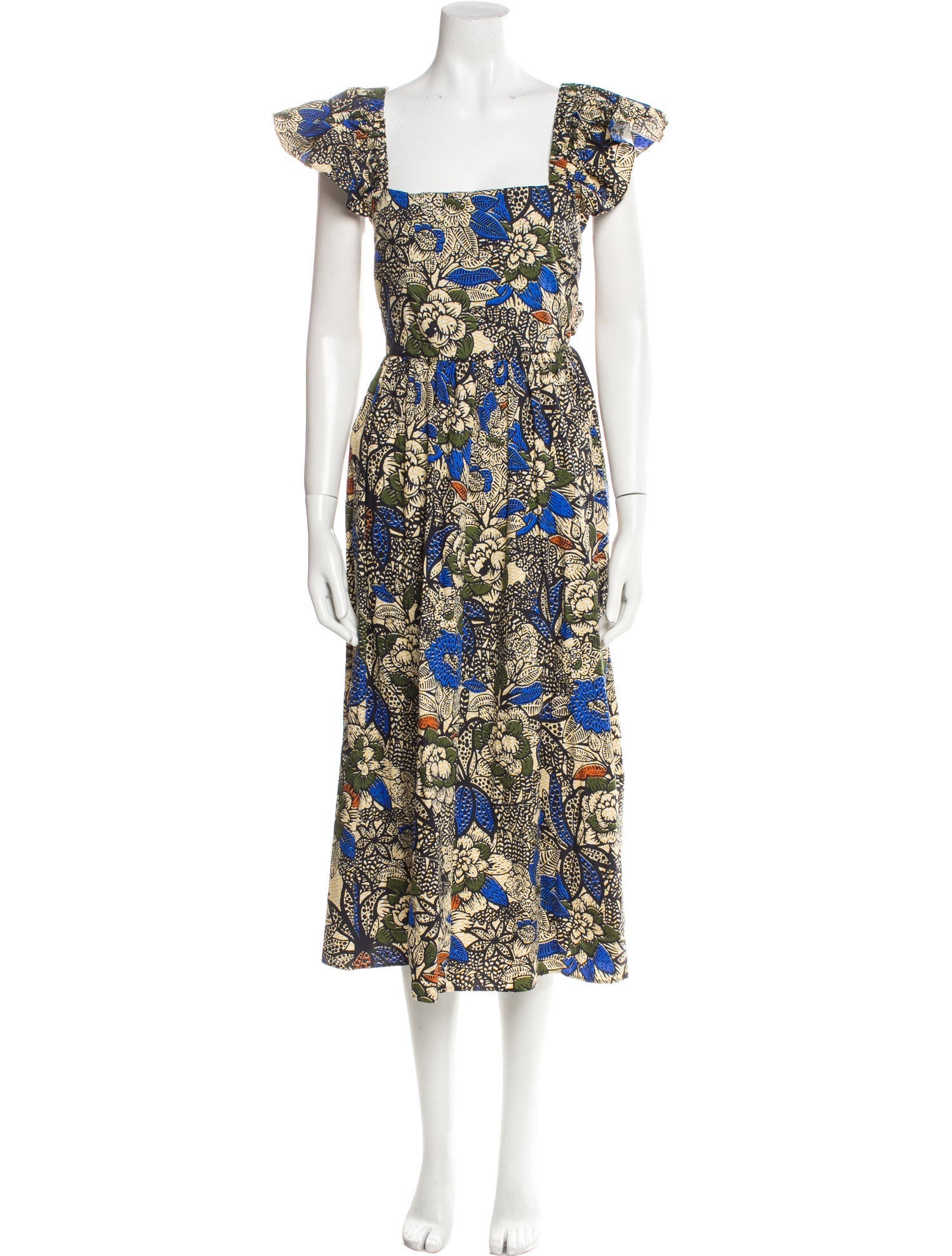 Sézane Floral Print Midi Length Dress w/ Tags