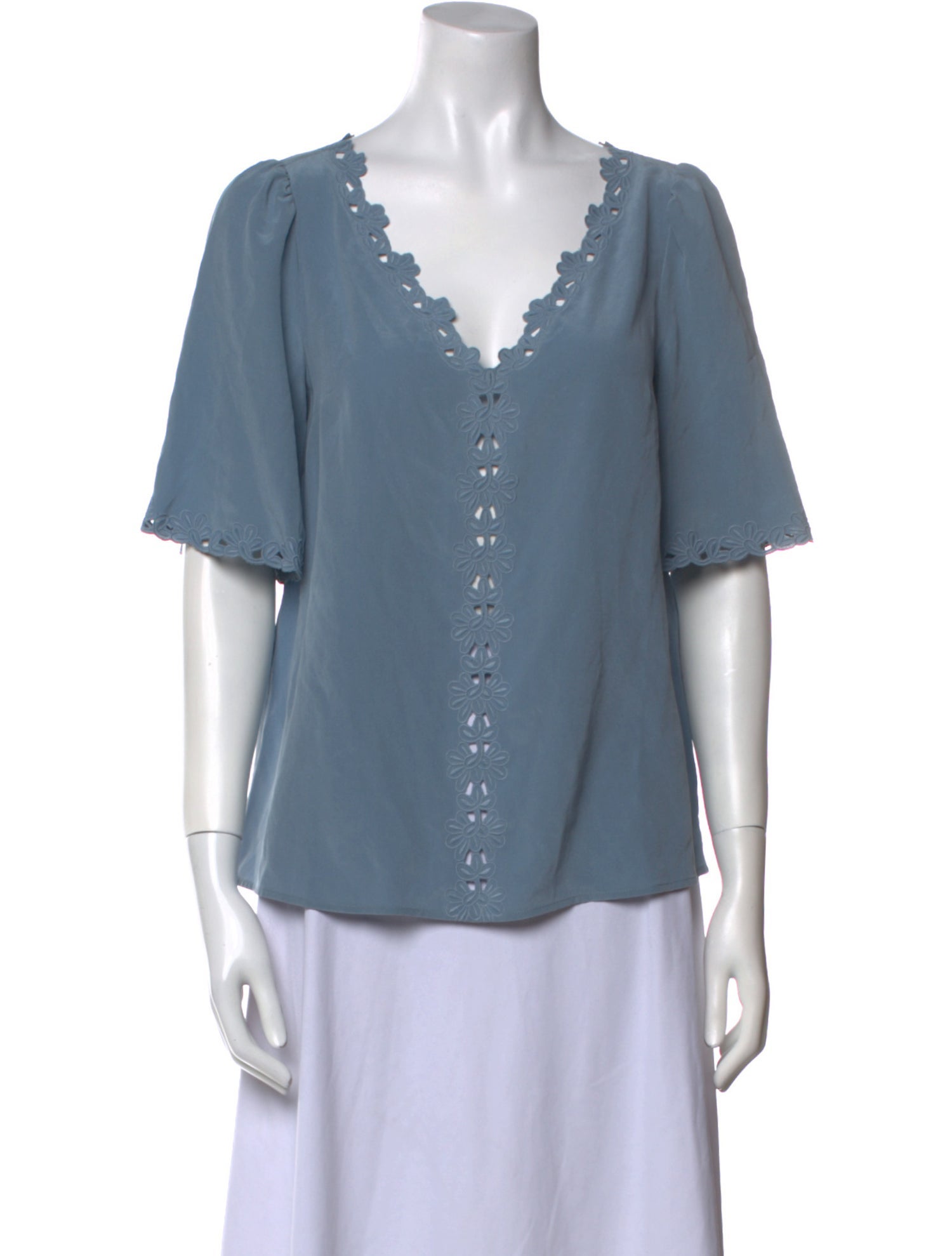 Sézane Silk Plunge Neckline Blouse w/ Tags