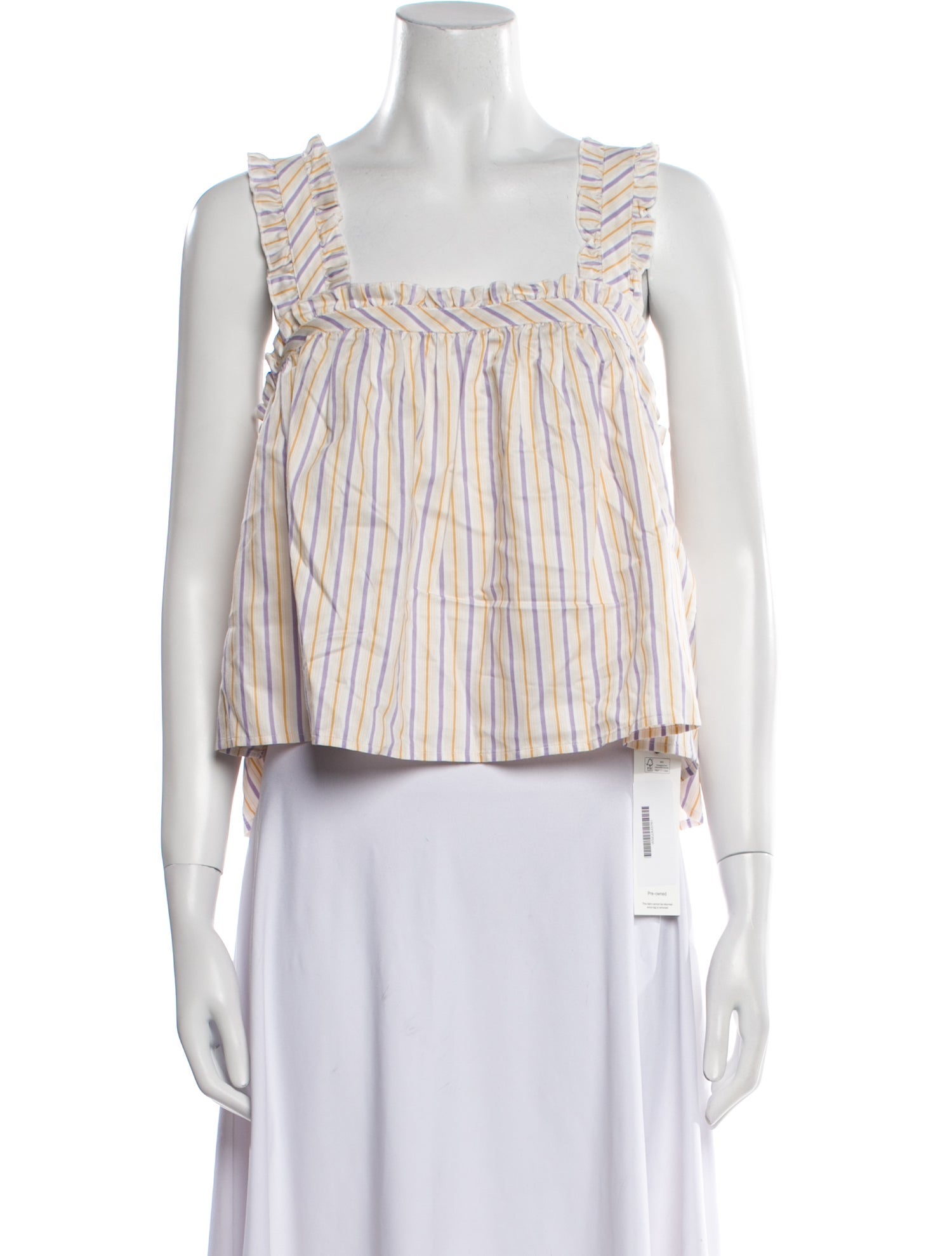 Sézane Striped Square Neckline Crop Top w/ Tags