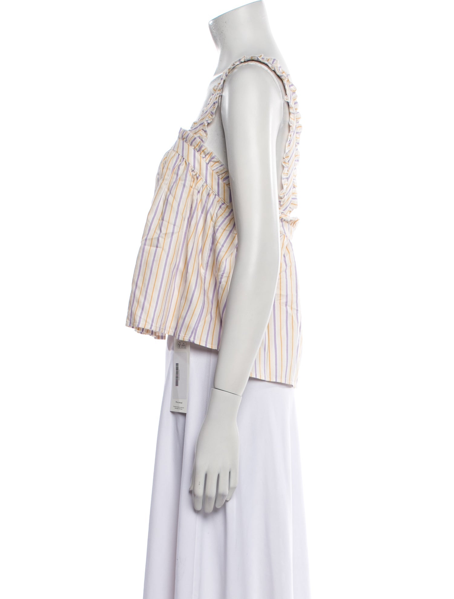 Sézane Striped Square Neckline Crop Top w/ Tags