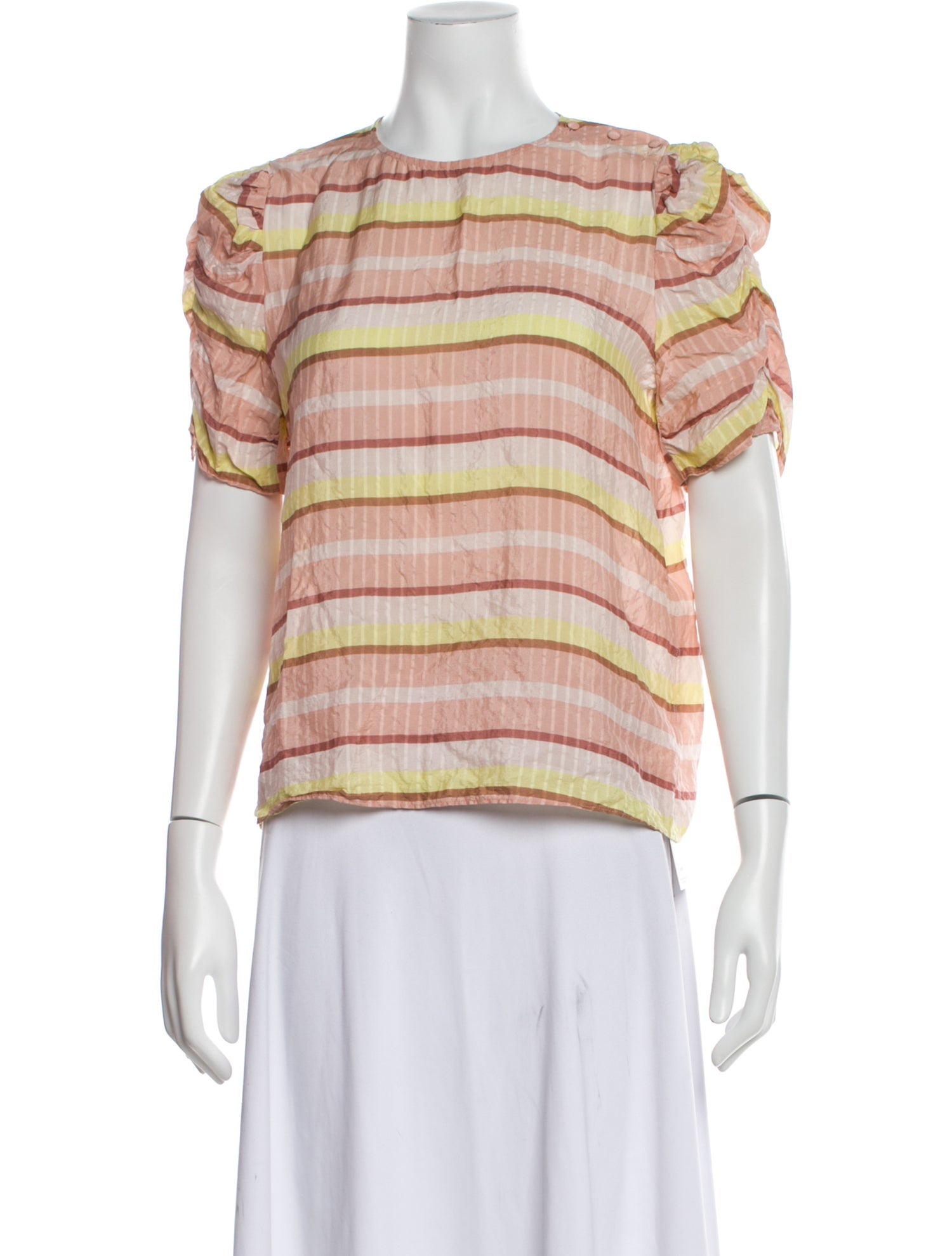 Sézane Silk Striped Top