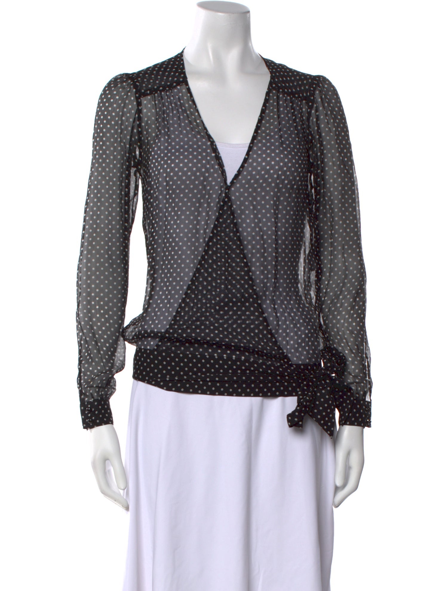 Sézane Silk Polka Dot Print Blouse