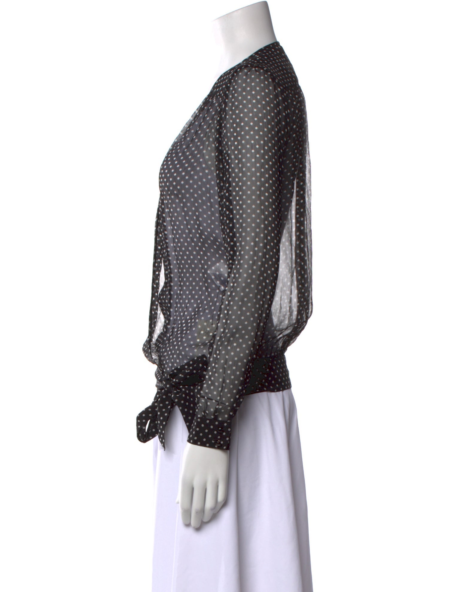 Sézane Silk Polka Dot Print Blouse