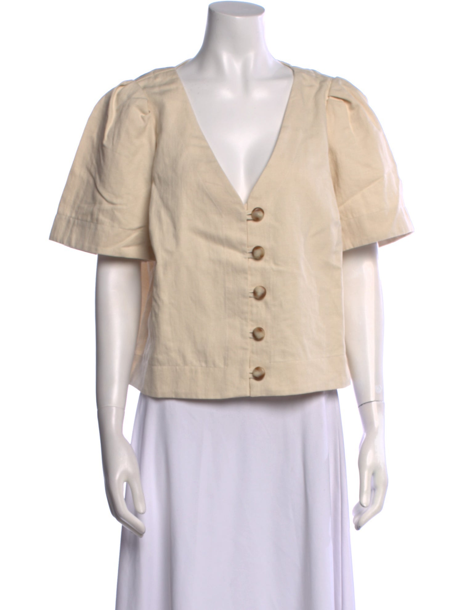 Sézane V-Neck Short Sleeve Blouse w/ Tags