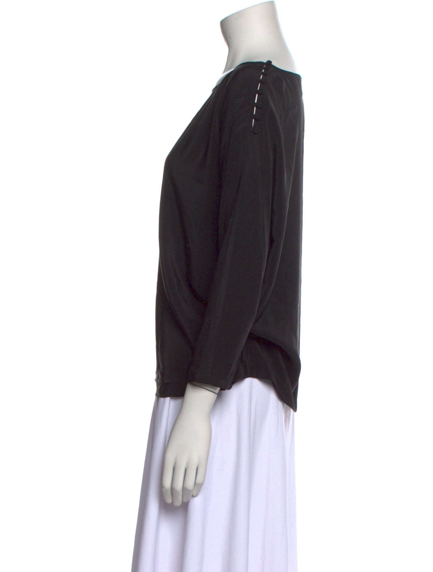 Sézane Silk Bateau Neckline Blouse