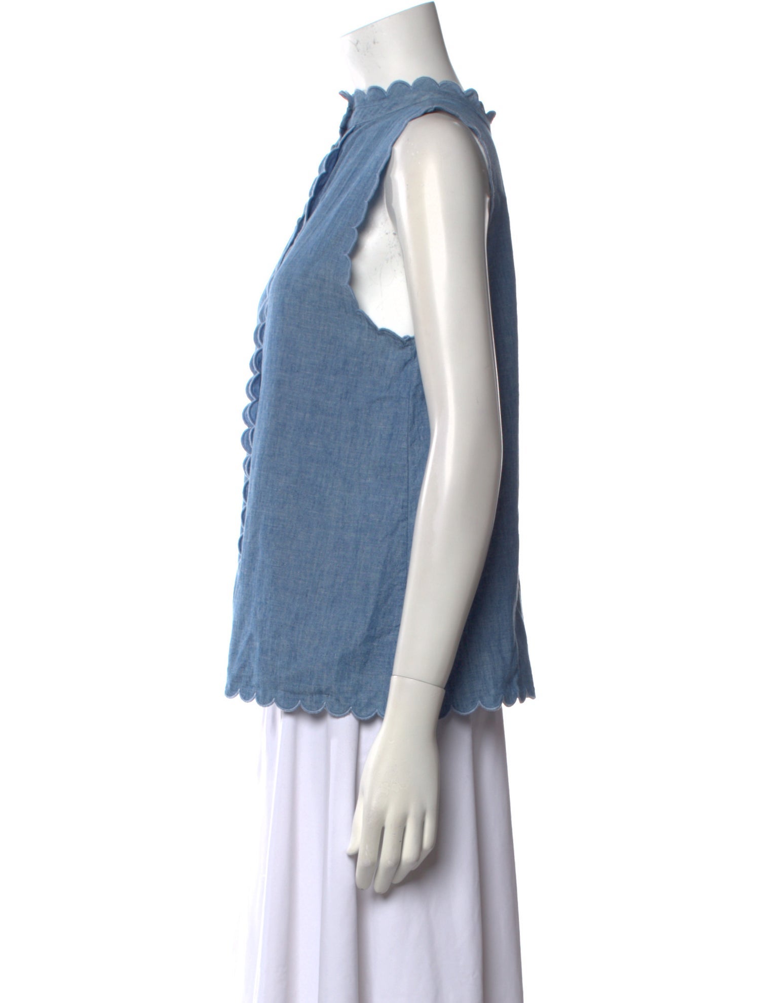 Sézane Mock Neck Sleeveless Top