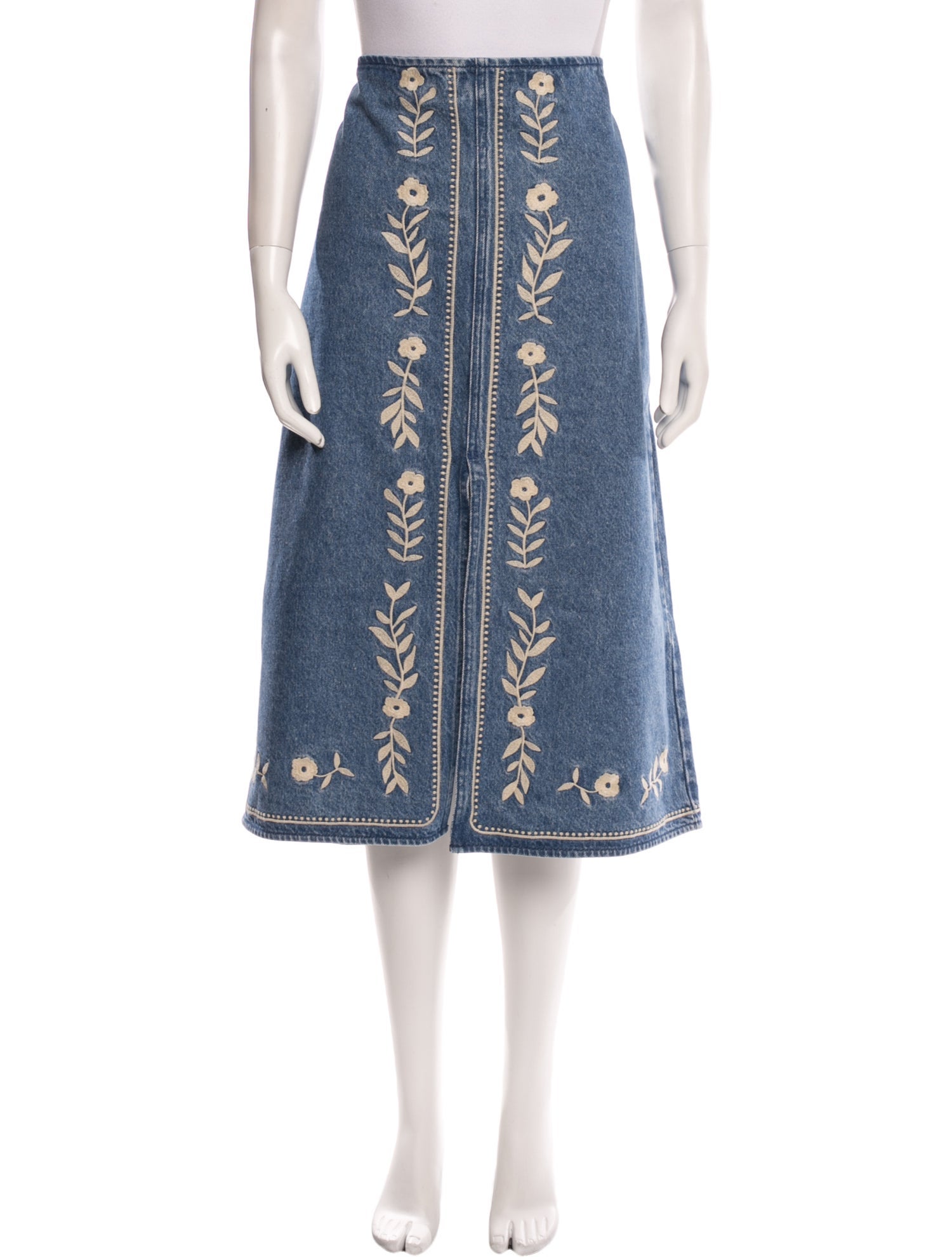 Sézane Printed Midi Length Skirt