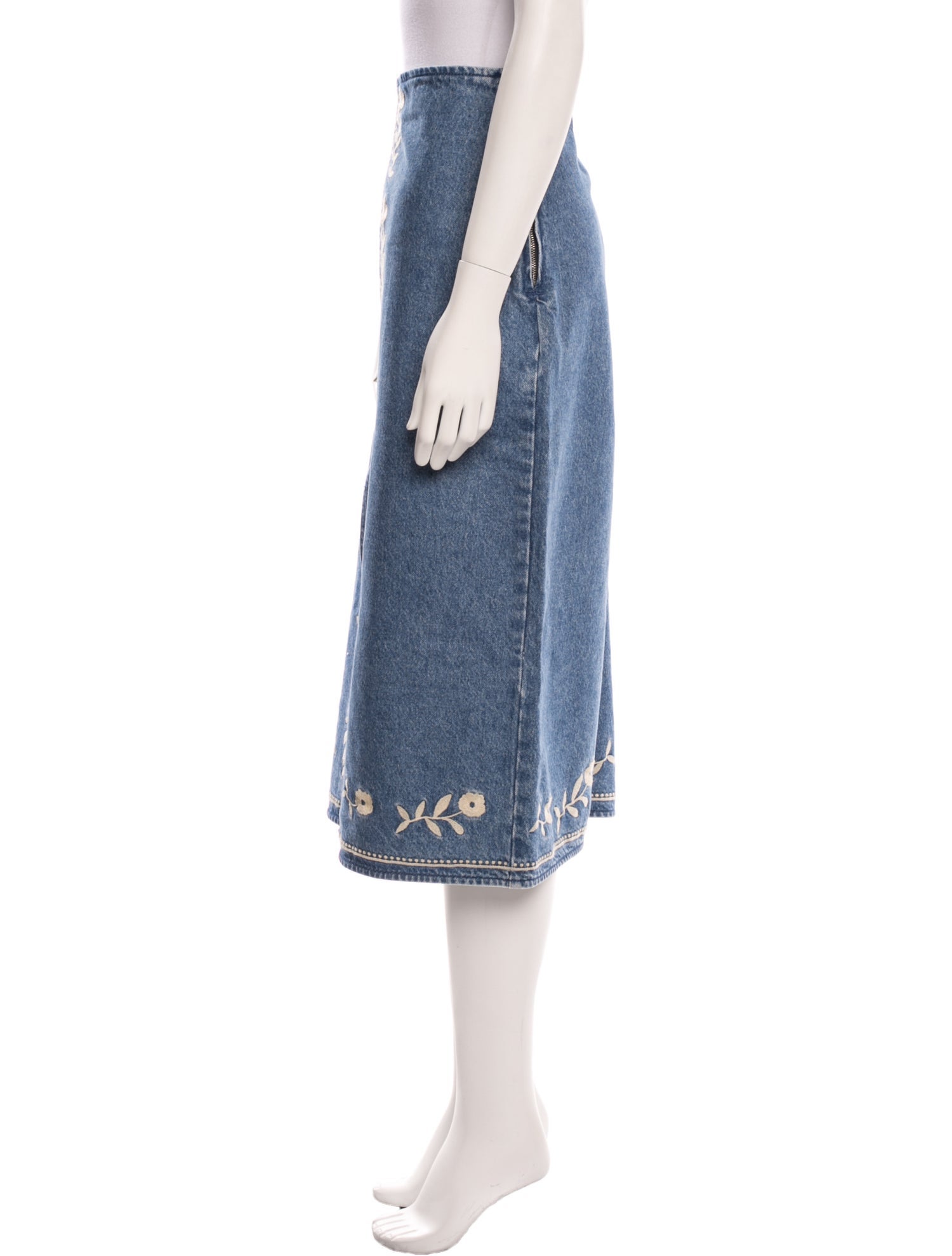 Sézane Printed Midi Length Skirt