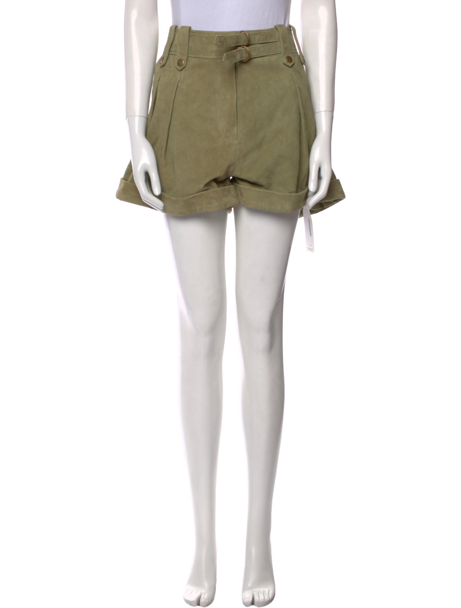 Sézane Goat Leather Mini Shorts