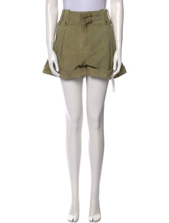 Sézane Goat Leather Mini Shorts