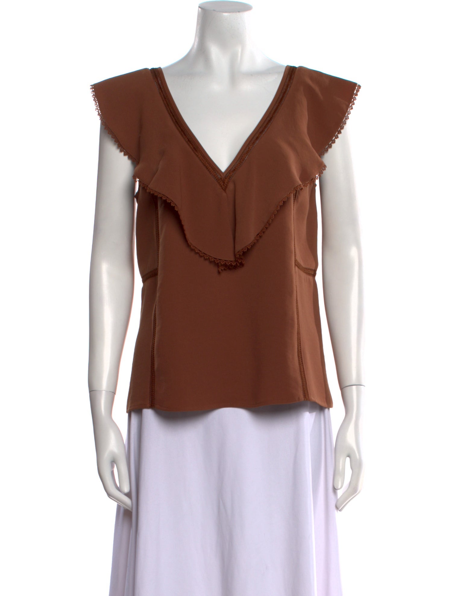 Sézane V-Neck Short Sleeve Blouse