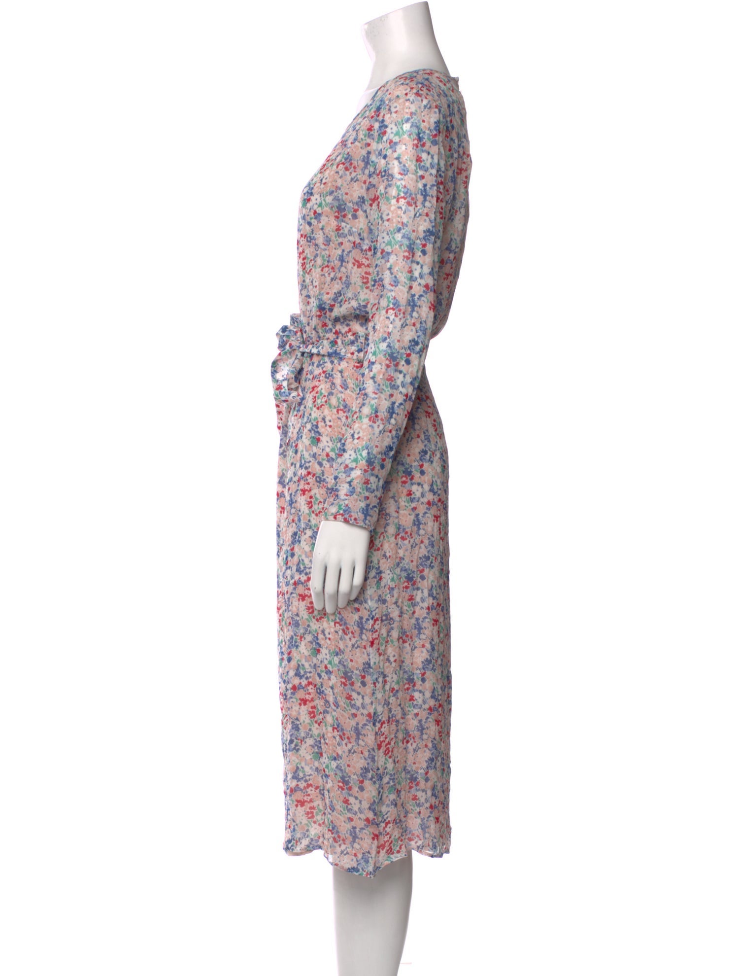 Sézane Floral Print Midi Length Dress
