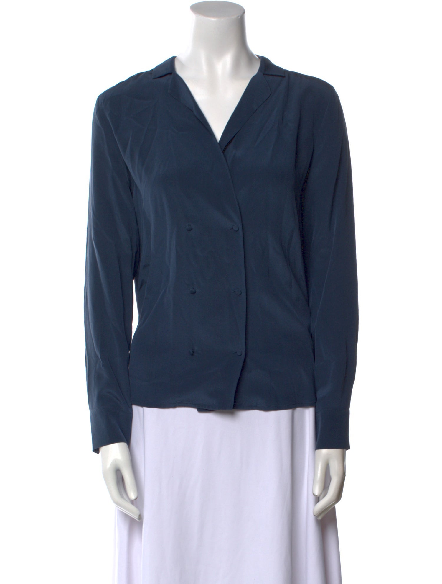 Sézane Silk V-Neck Blouse